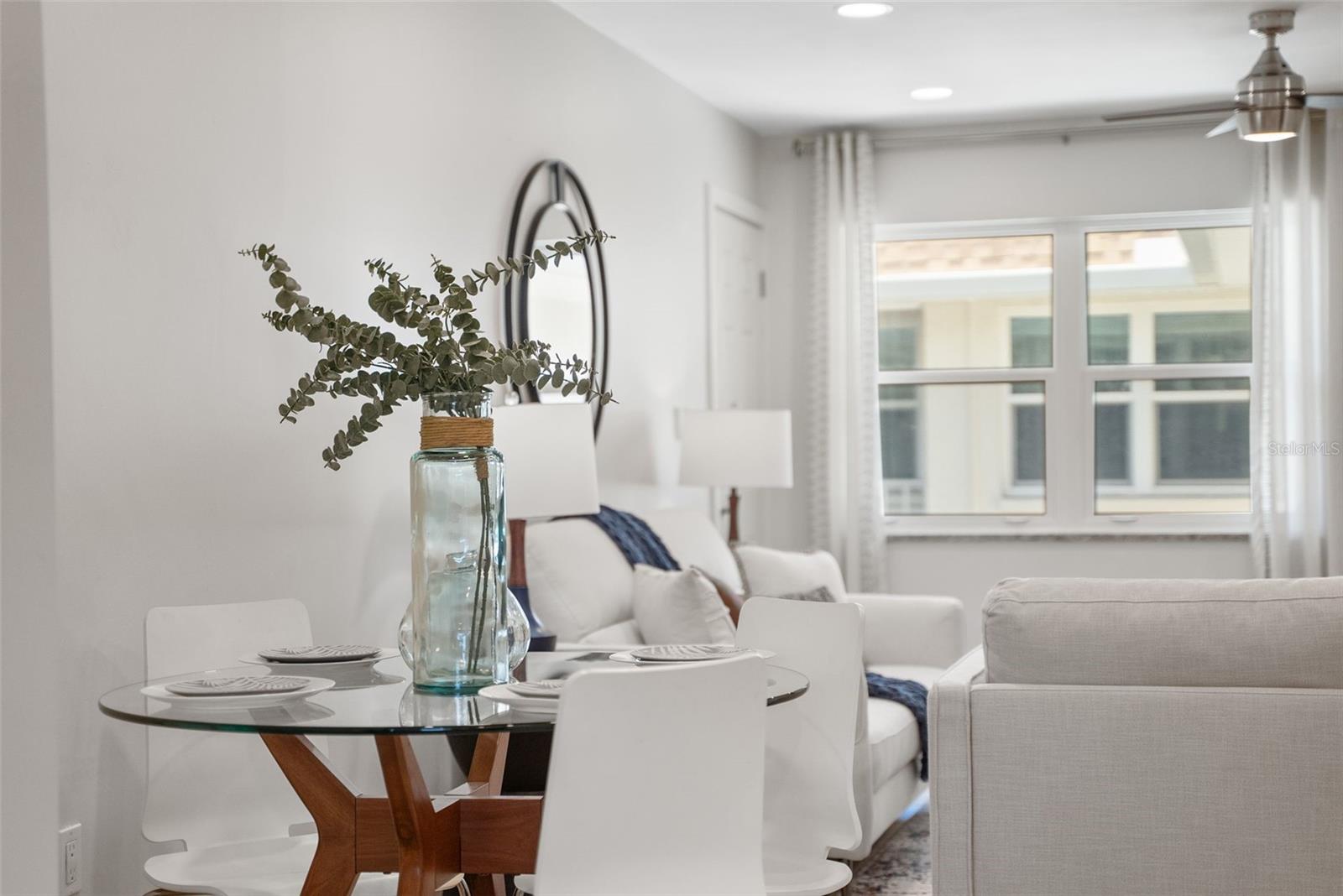 Dining table fits right in next to the kitchen