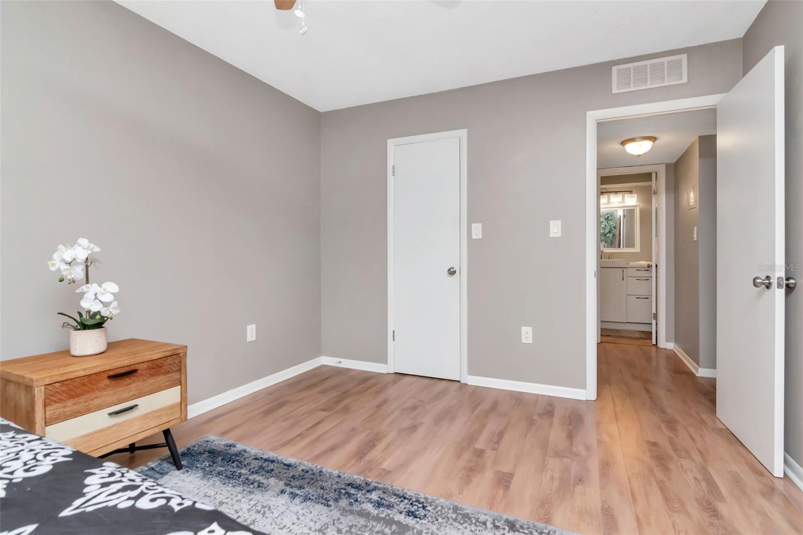 Spacious bedroom with walk in closet