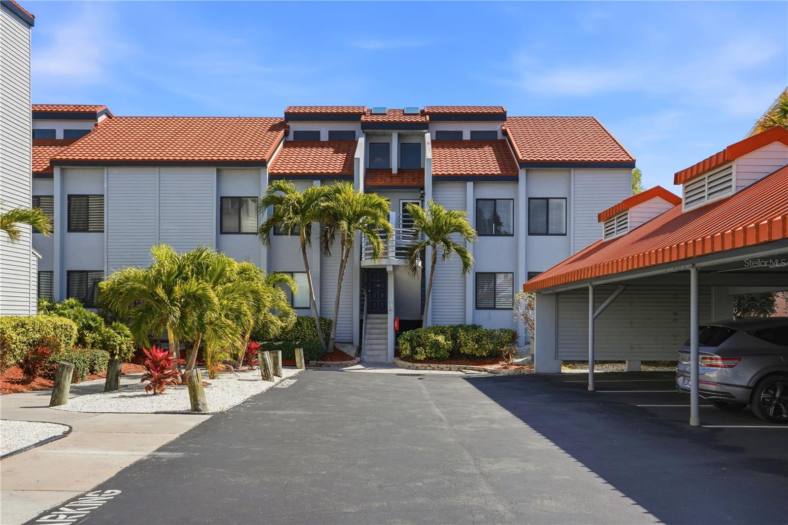 front of the building to the condo