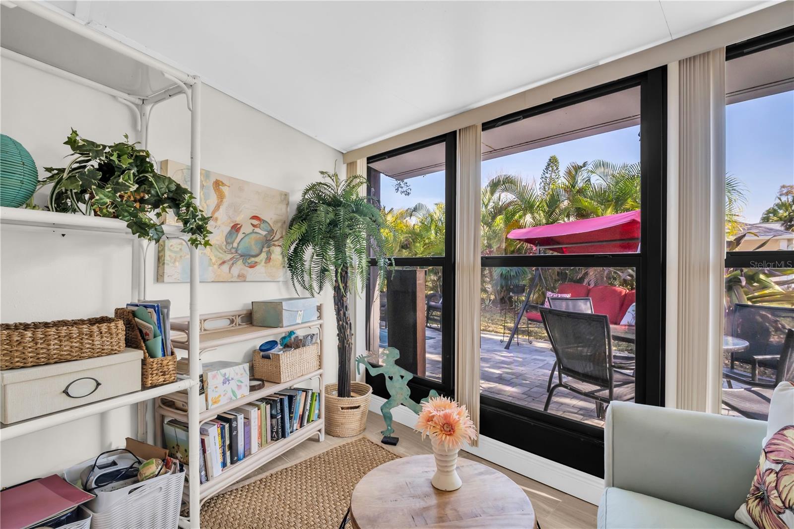 Relaxation with a view or perhaps quiet office space or exercise area ~