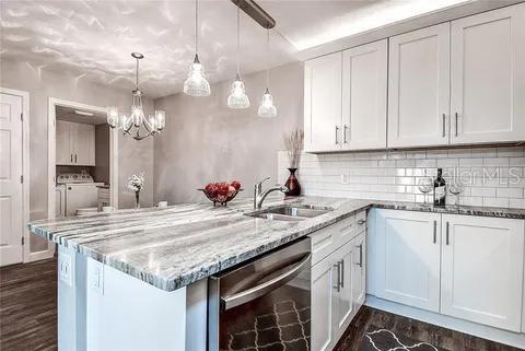 Kitchen with granite countertop