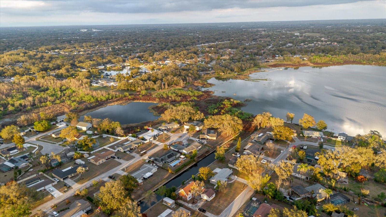 The lake to the left is not associated with the property.