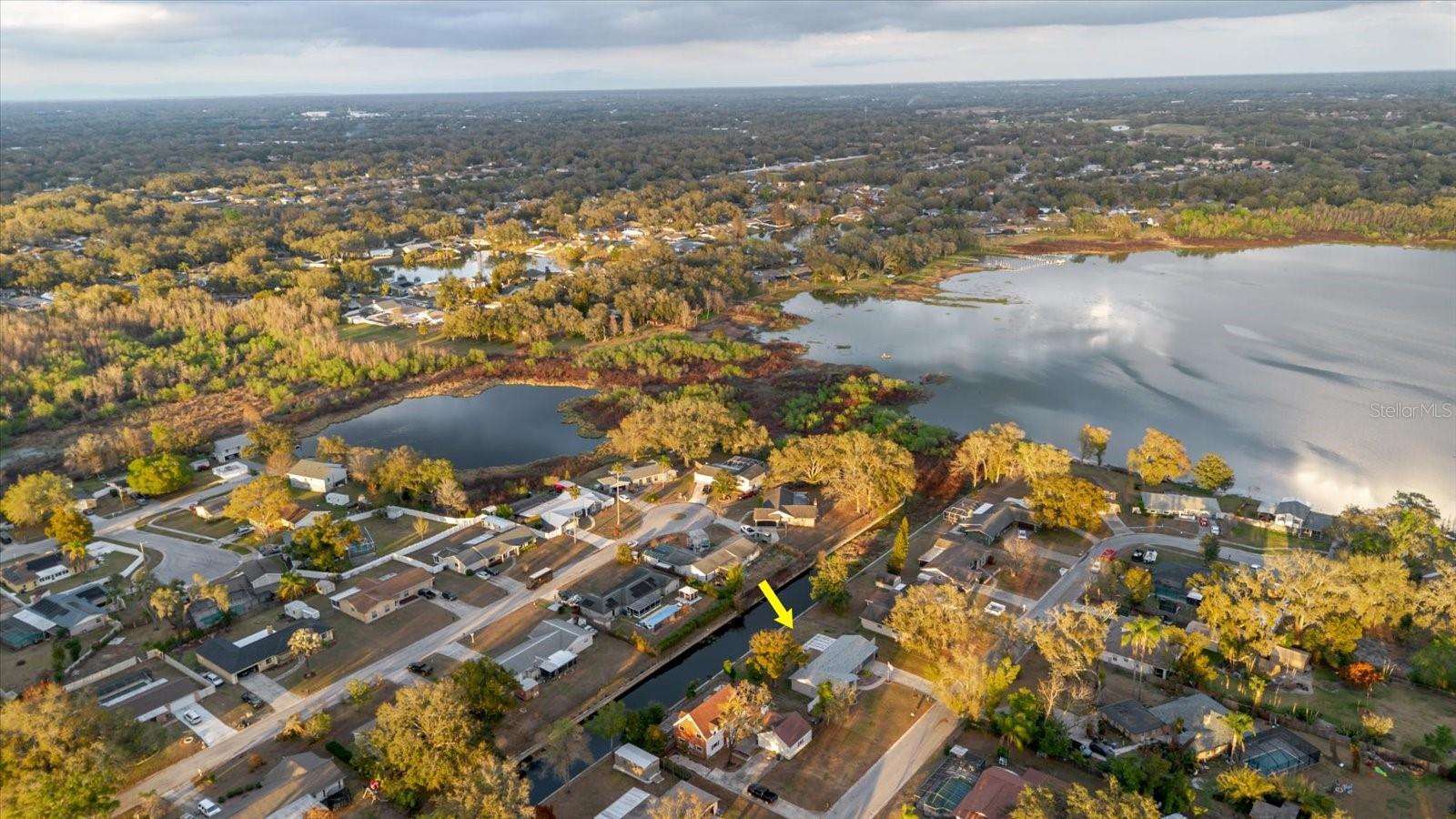 The lake to the left is not associated with the property.