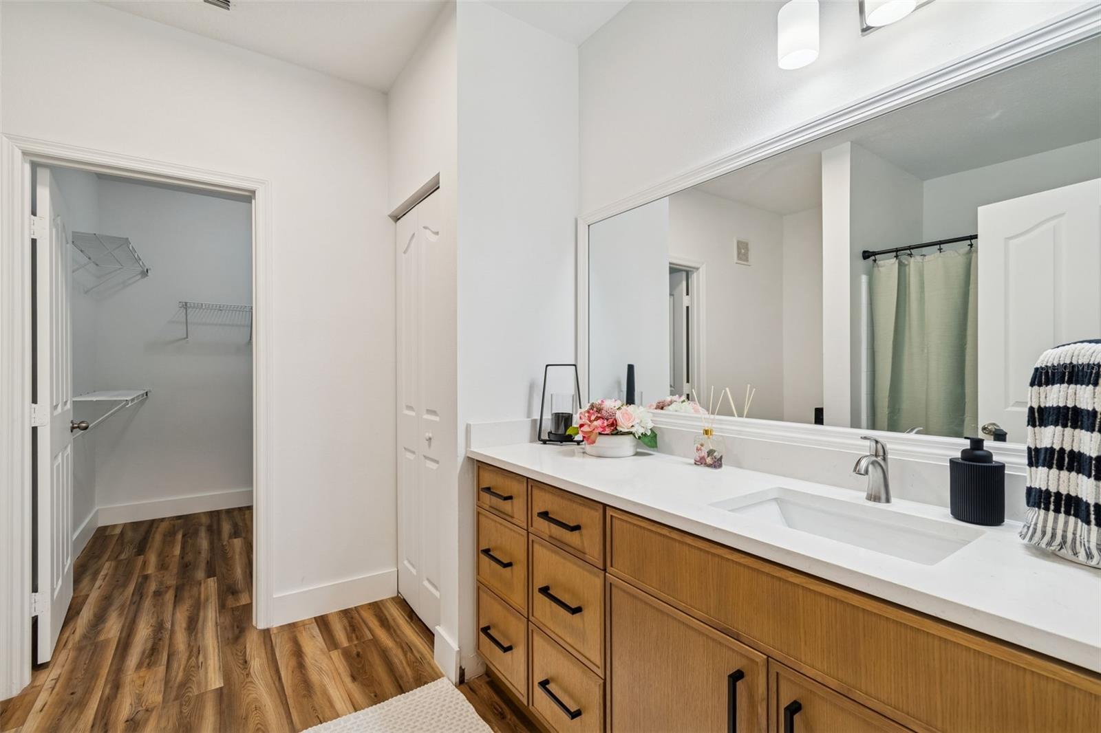 Primary bath and walk in closet