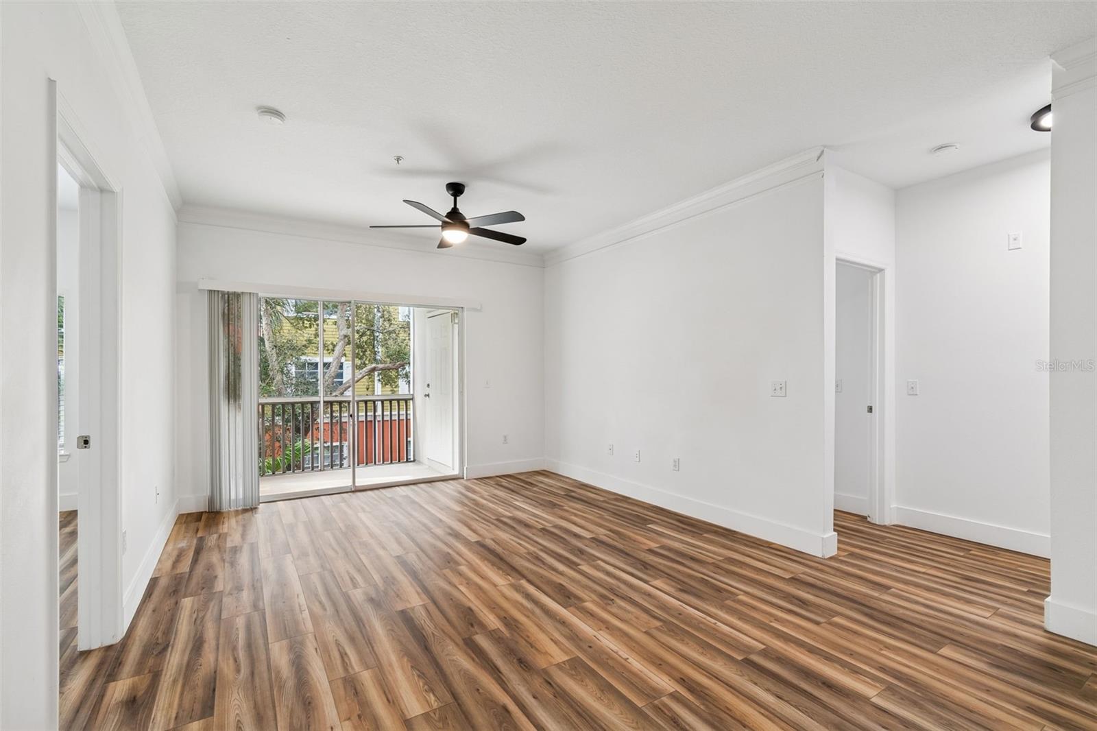 Living room, to guest bedroom and guest bath