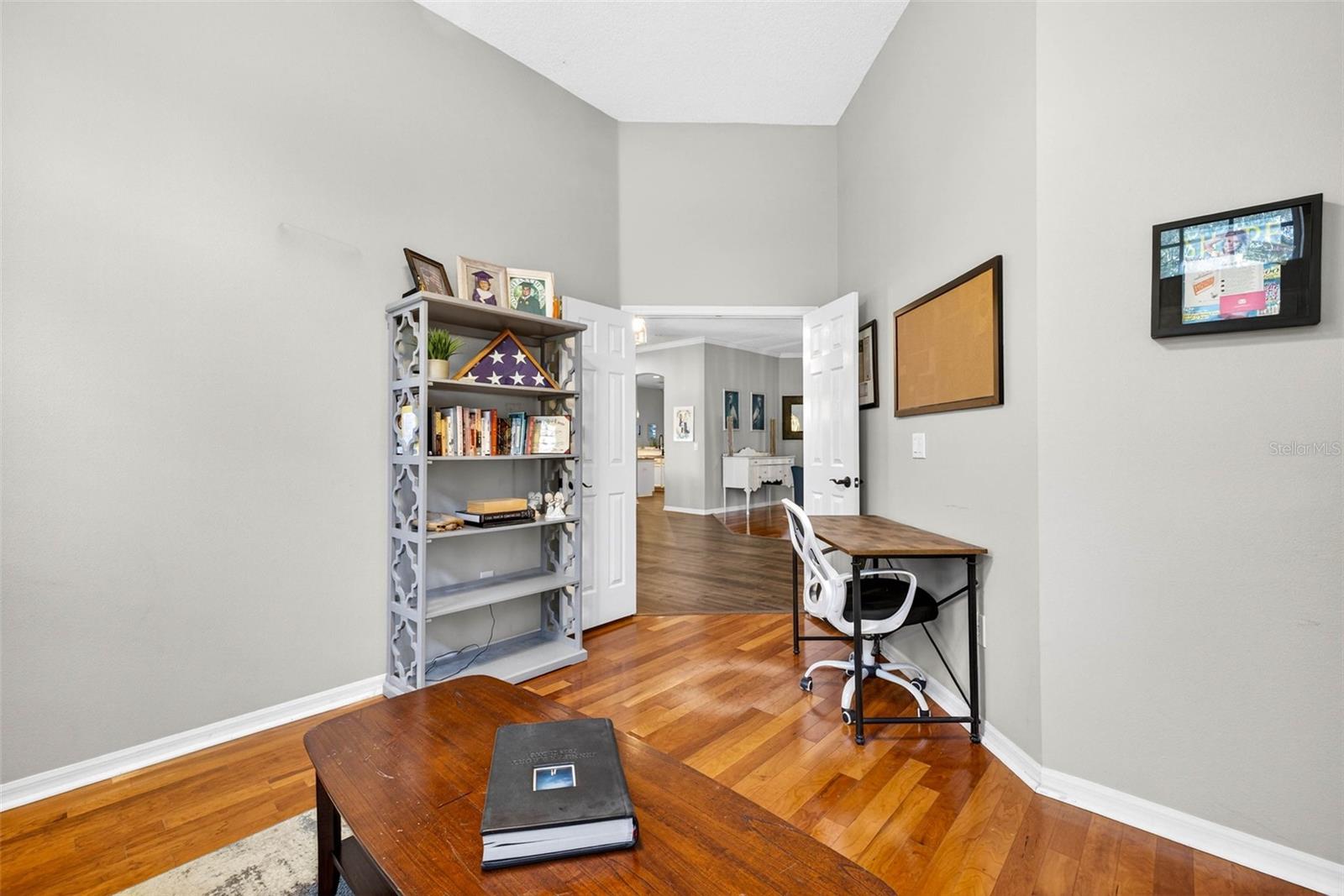 French doors open in to the office area.