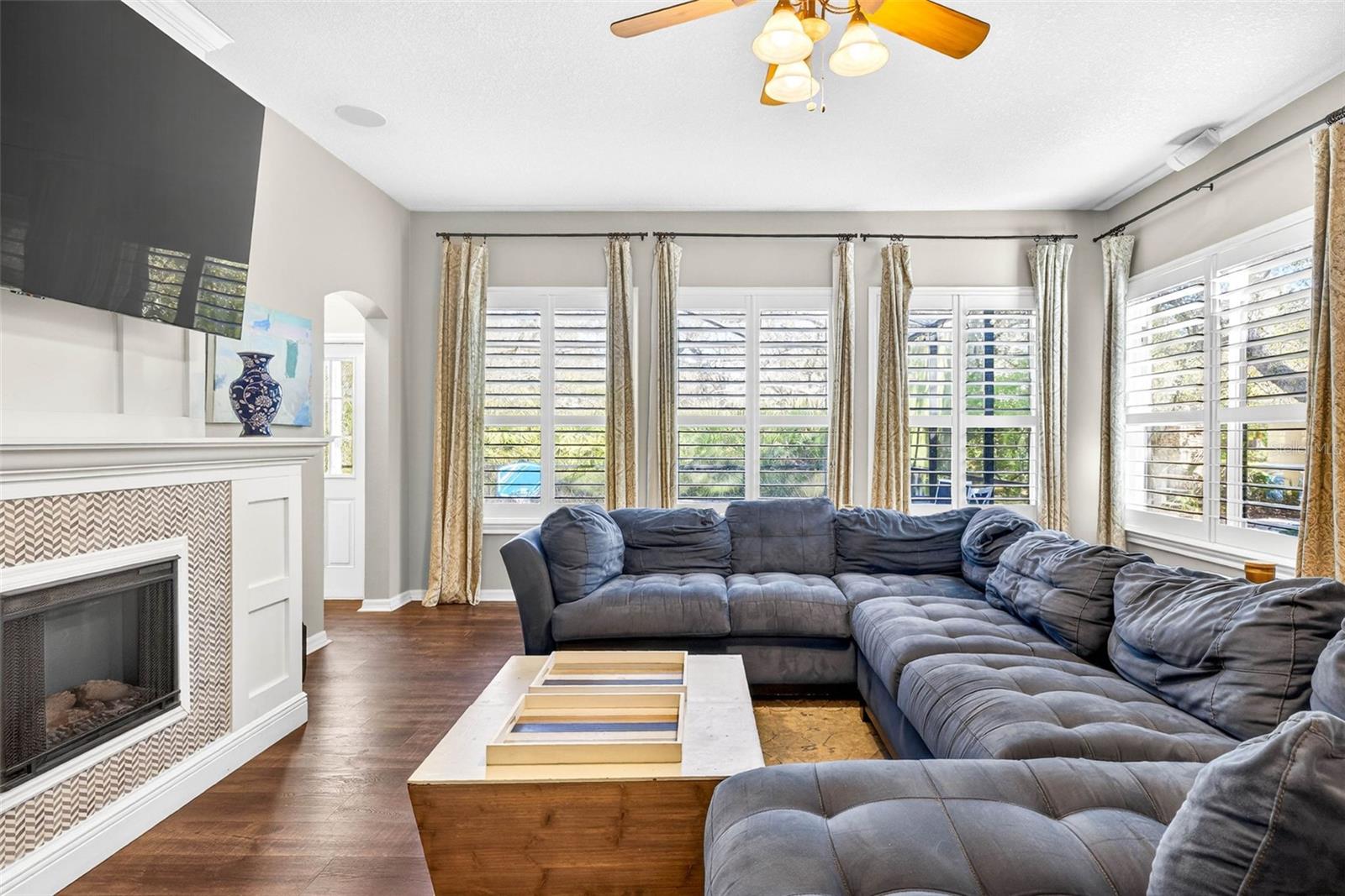 Plenty of windows with plantation shutters to allow for plenty of natural light.