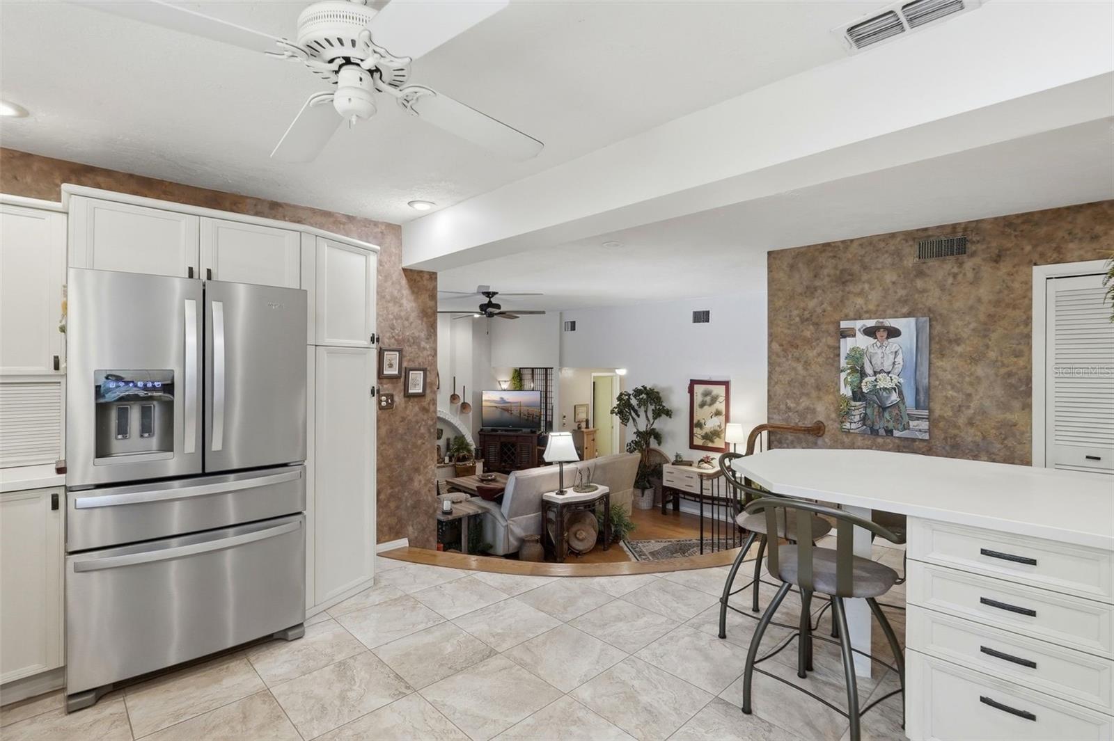 Kitchen opens to the Family room