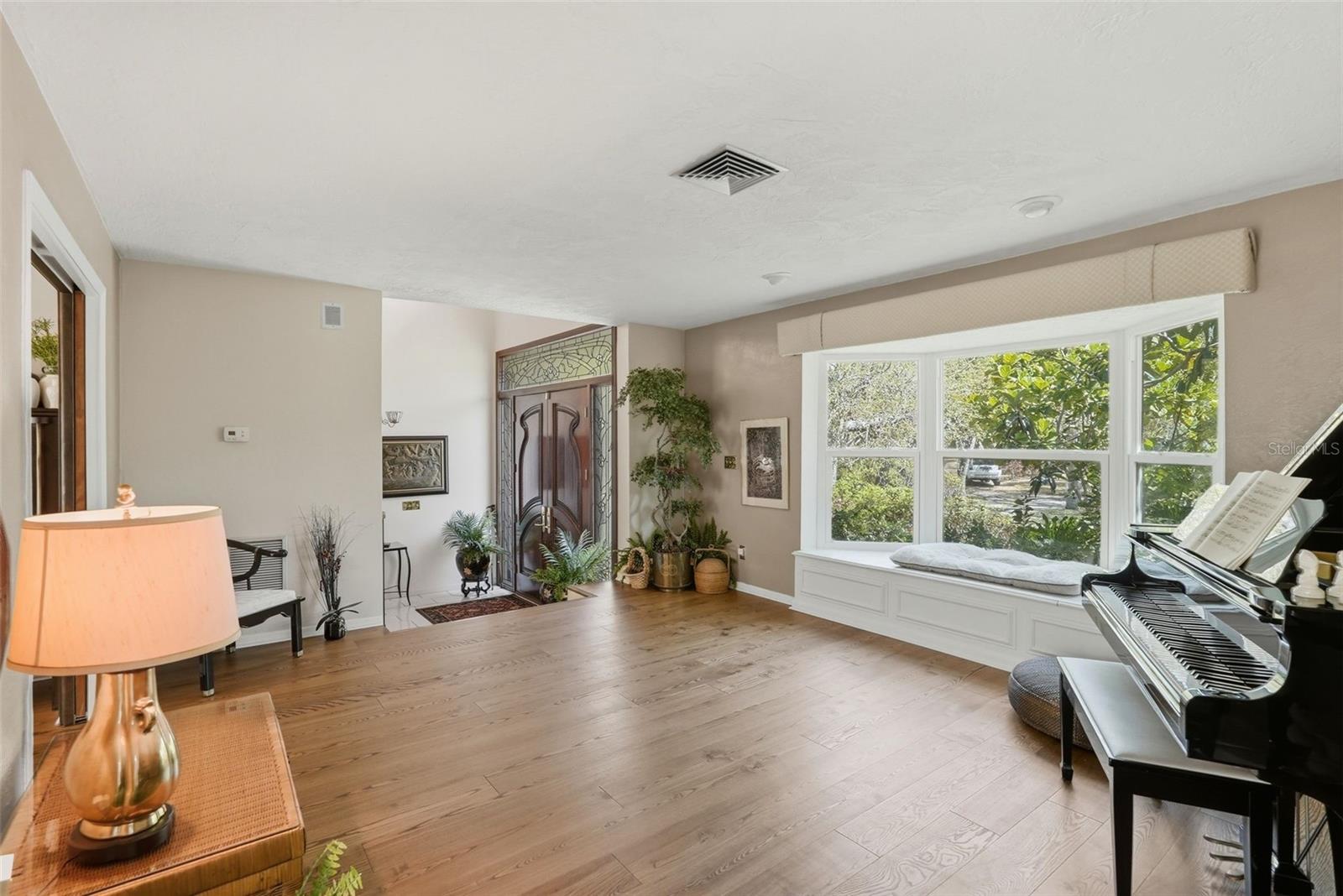 Formal living room with Bay window