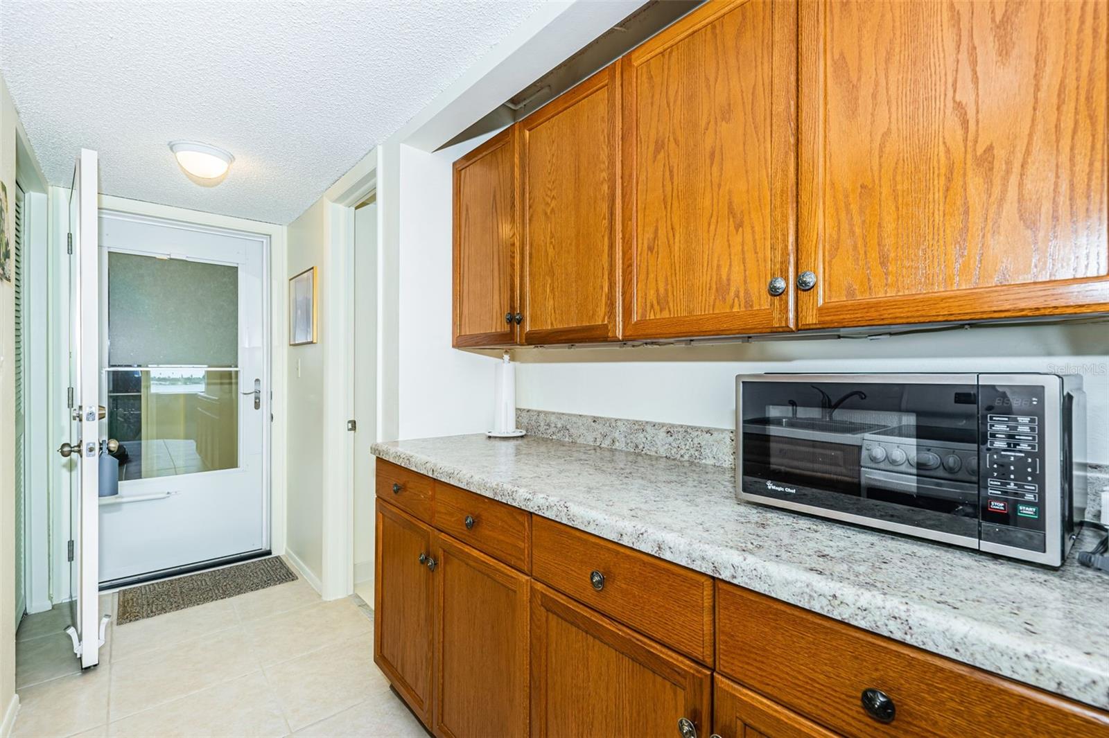Lots of counter space and new Storm Door