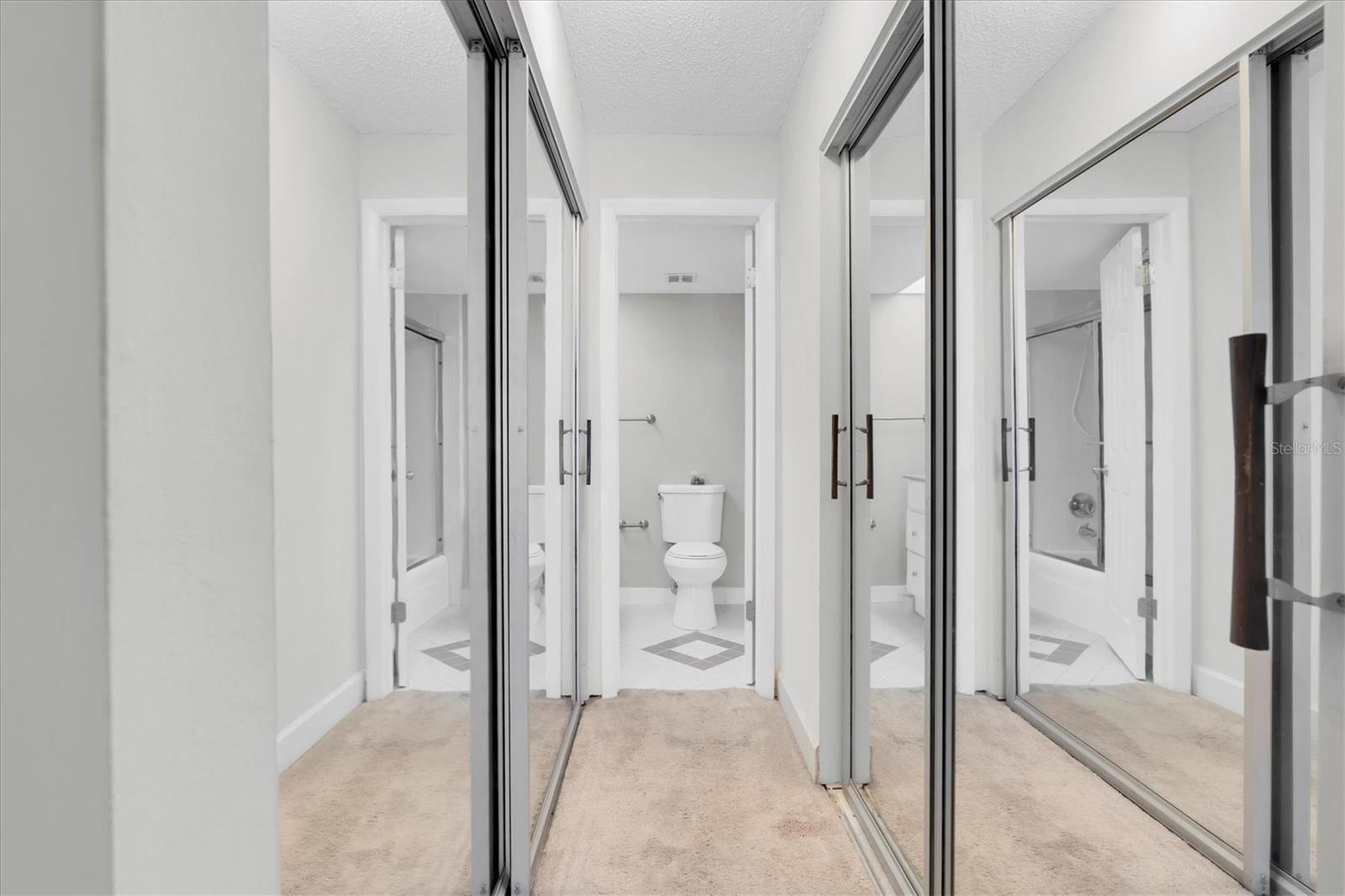 Hallway looking into bath