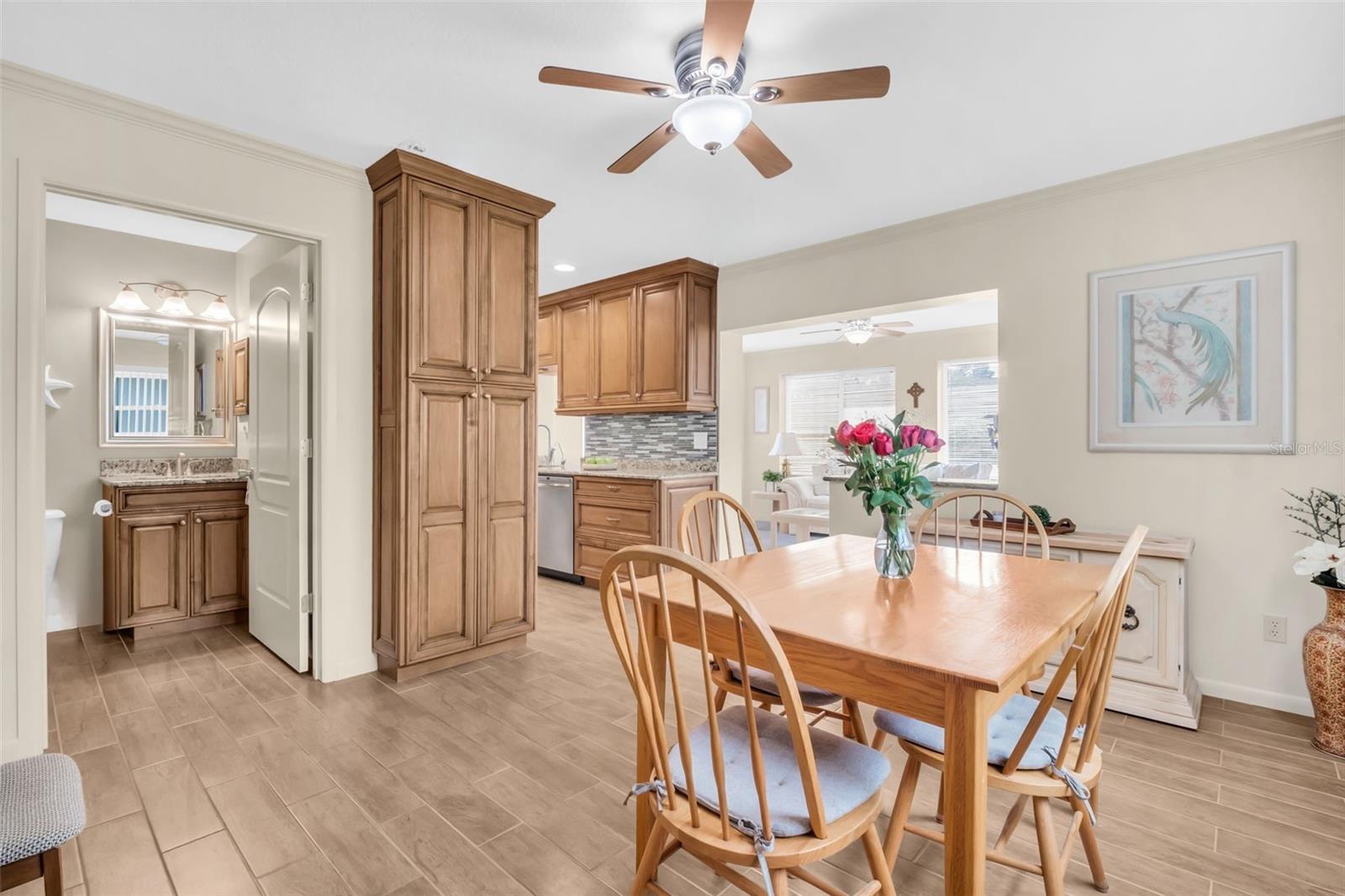 Spacious dining room and beautifully updated guest bath~