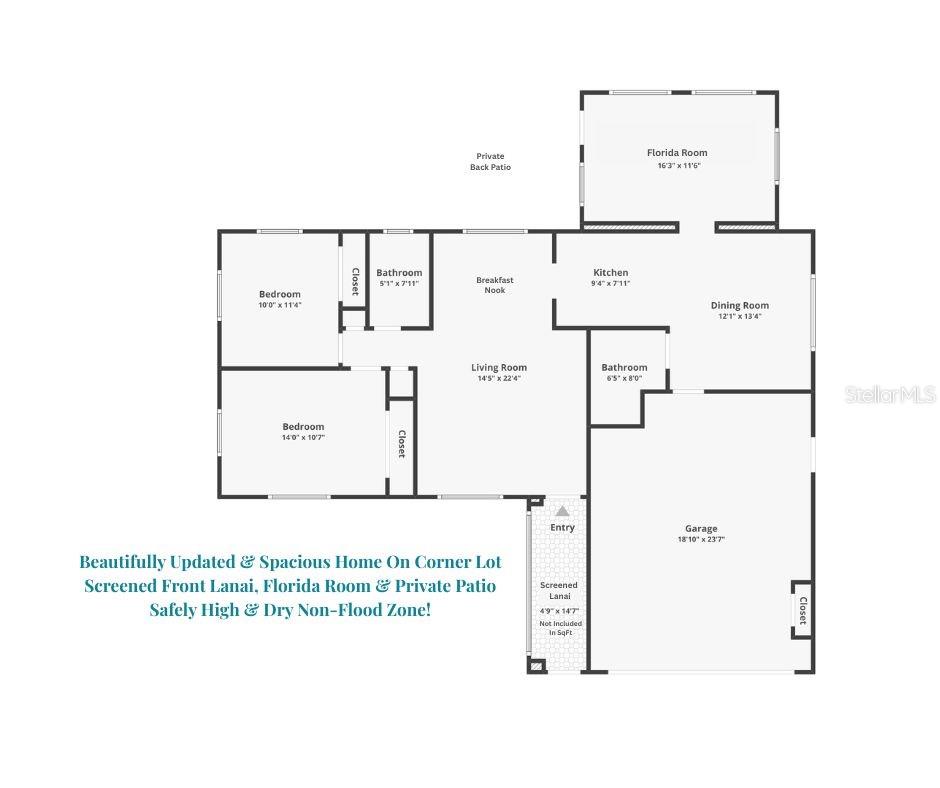 You'll love the beautifully updated kitchen & both bathrooms, and the sunny Florida room~