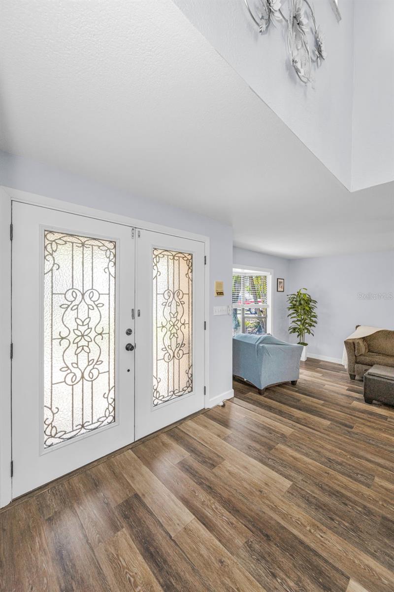 lead glass double doors