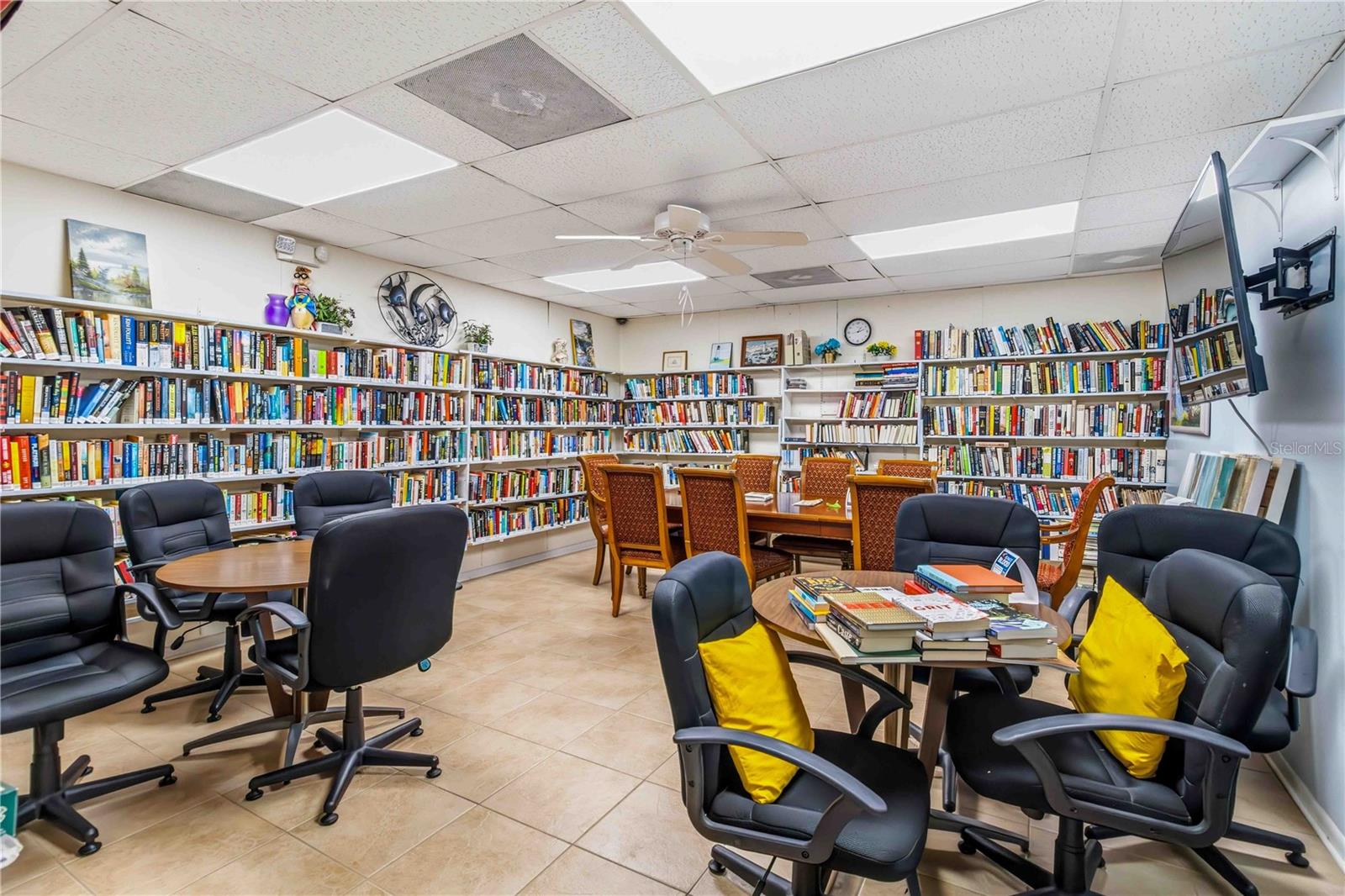 Library and card game room.