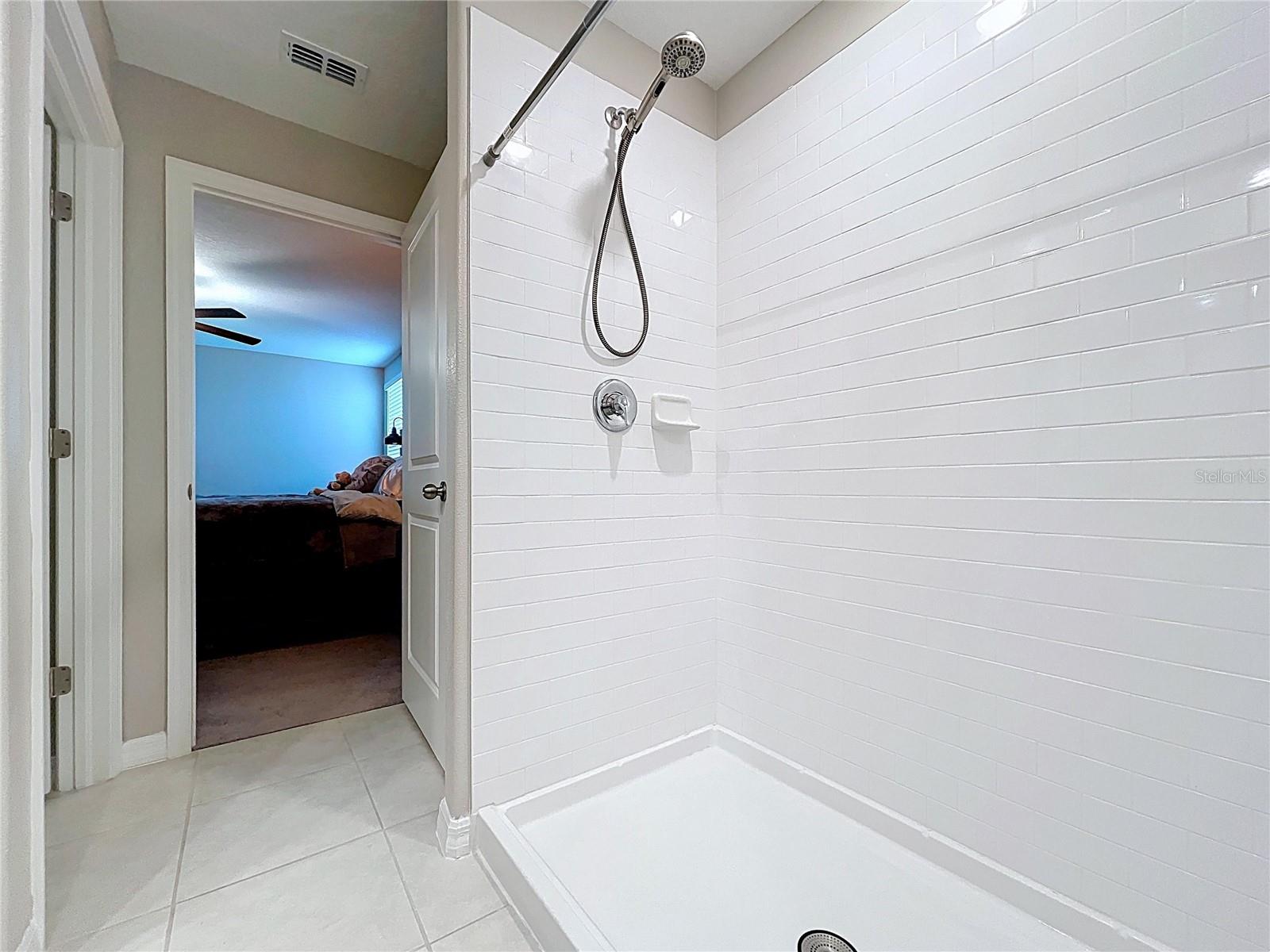 Large shower in Primary bathroom.