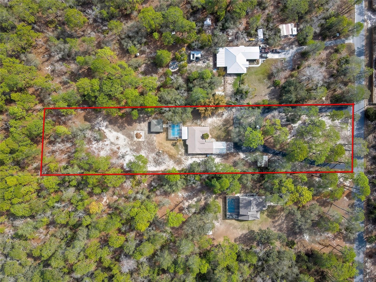 Aerial of 9153 and fenced in