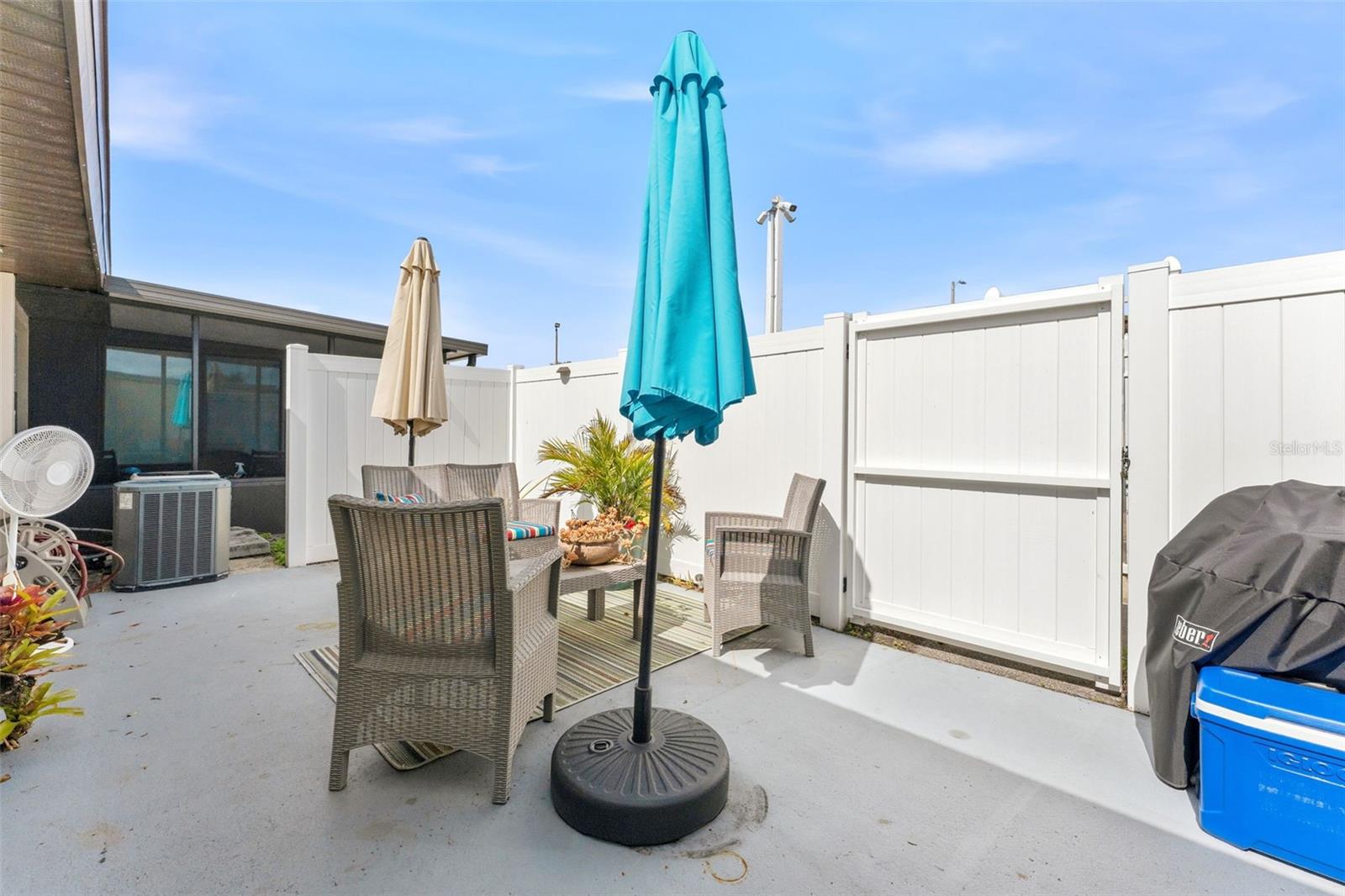 Private back patio perfect for morning coffee or evening relaxation.