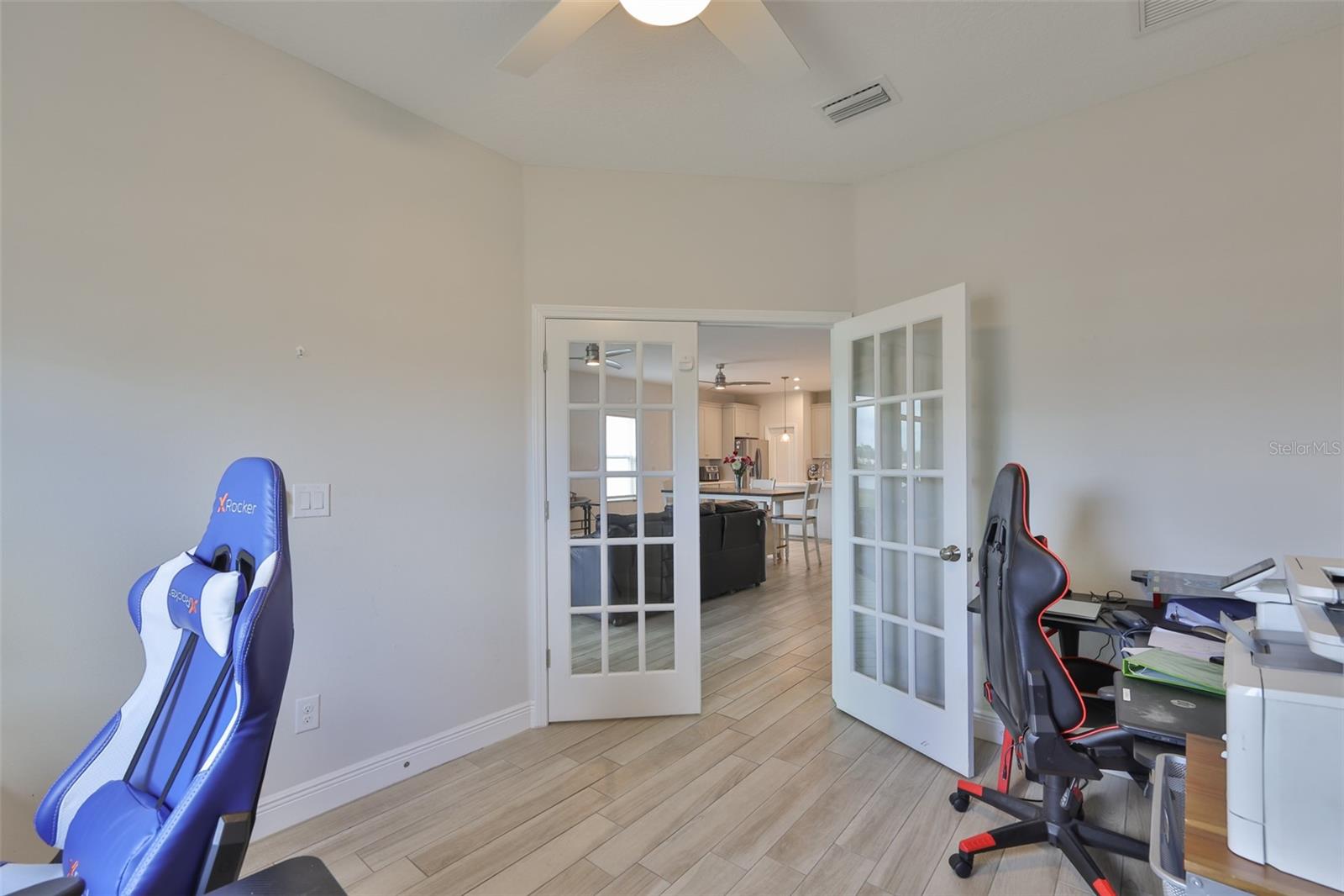 French doors allow you to close off your office or den