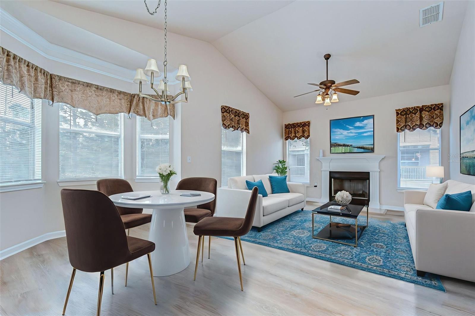 Virtually staged  living room