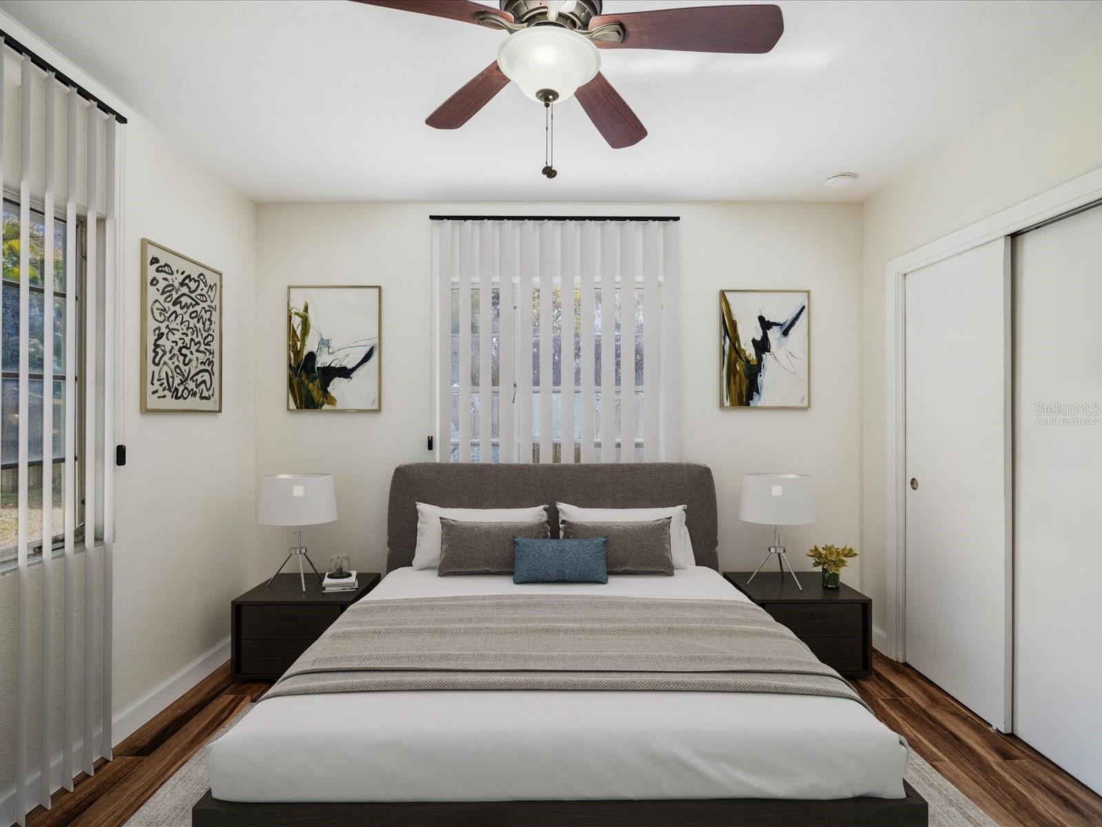 Virtually staged 3rd guest bedroom
