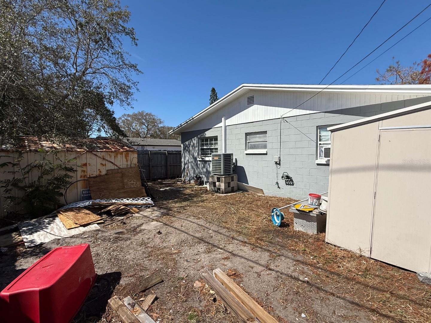 Fenced Backyard with Shed