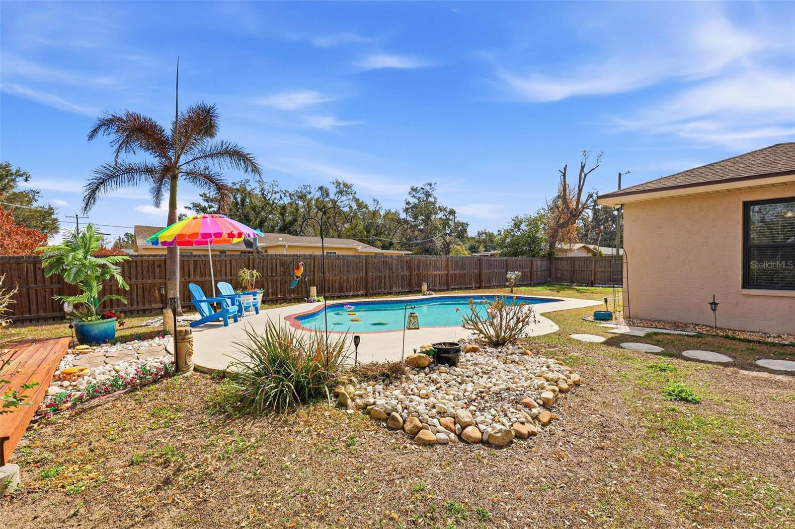 Rear Yard and inground pool.
