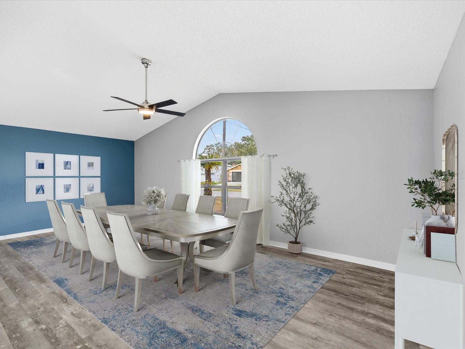 Virtually staged Dining Room