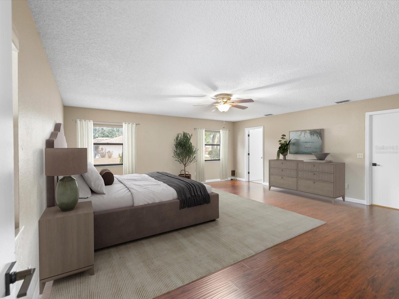 Virtually staged Primary Suite