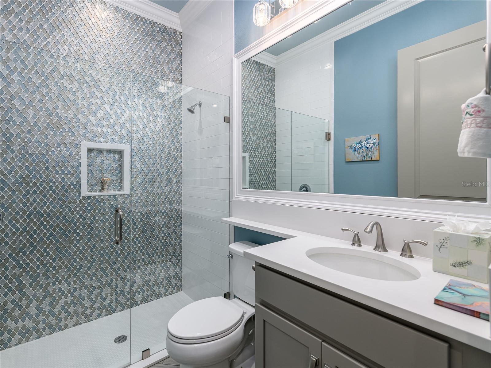 Third full bath with amazing tiled shower