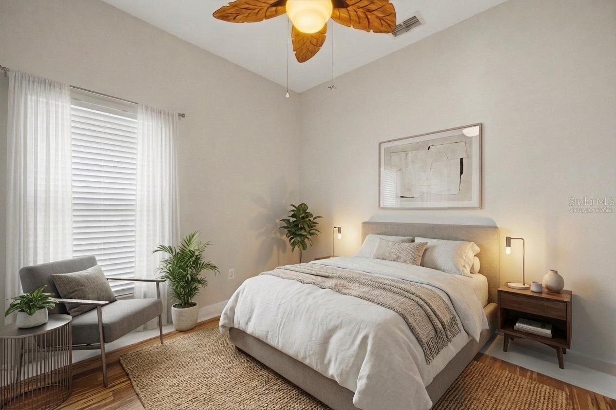 Virtually Staged guest  bedroom.