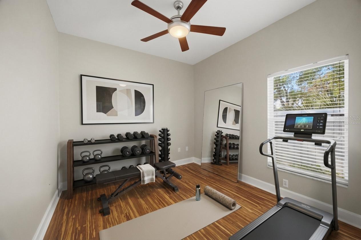 Virtually Staged yoga/home gym/office space.