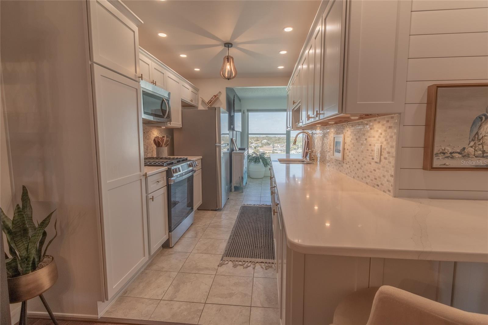 Kitchen Area w/ Water Views.