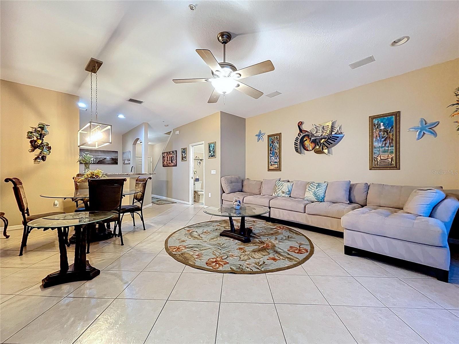 Open living space is inviting and spacious.