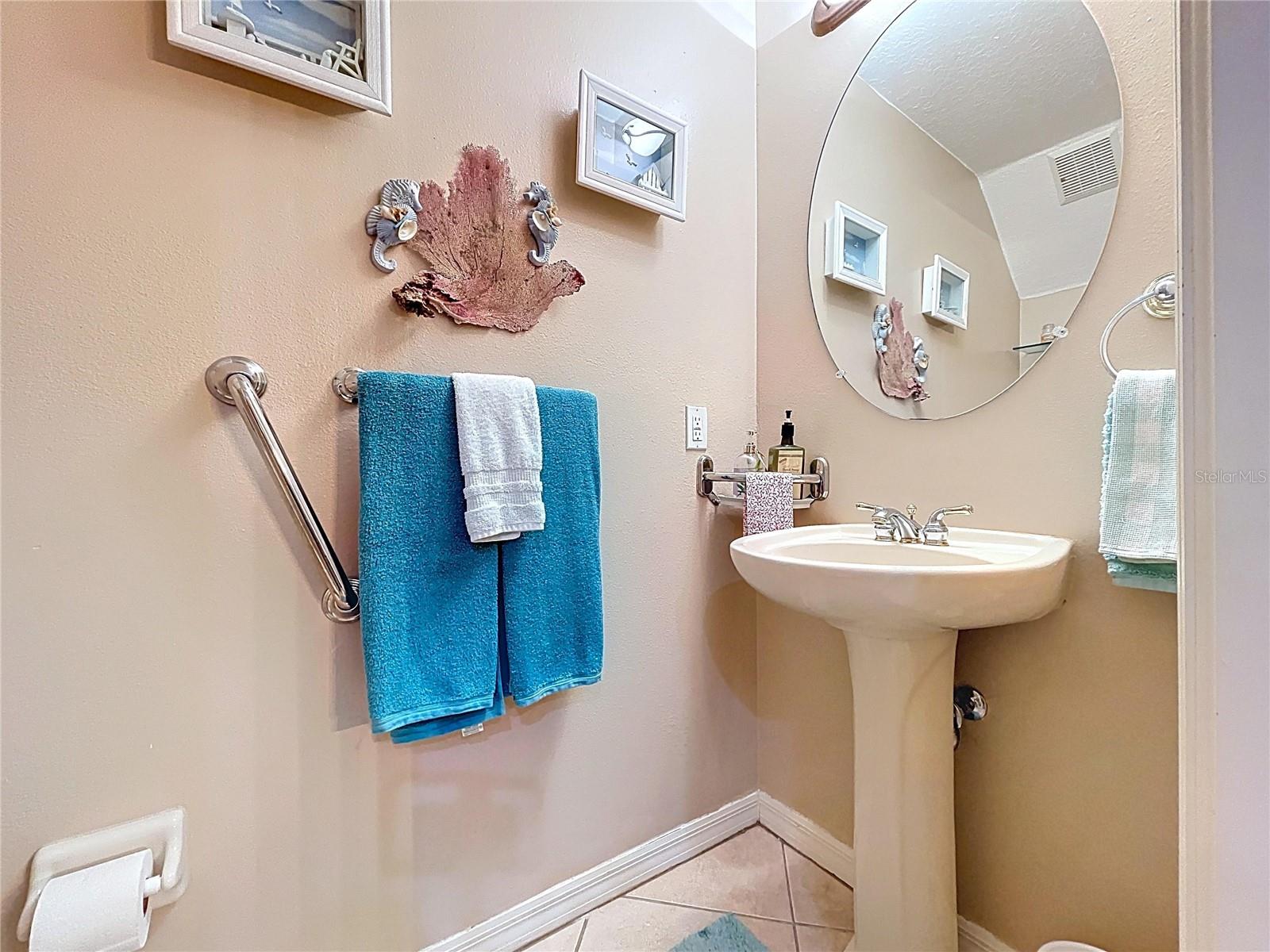 First floor half bath is convenient for guest.