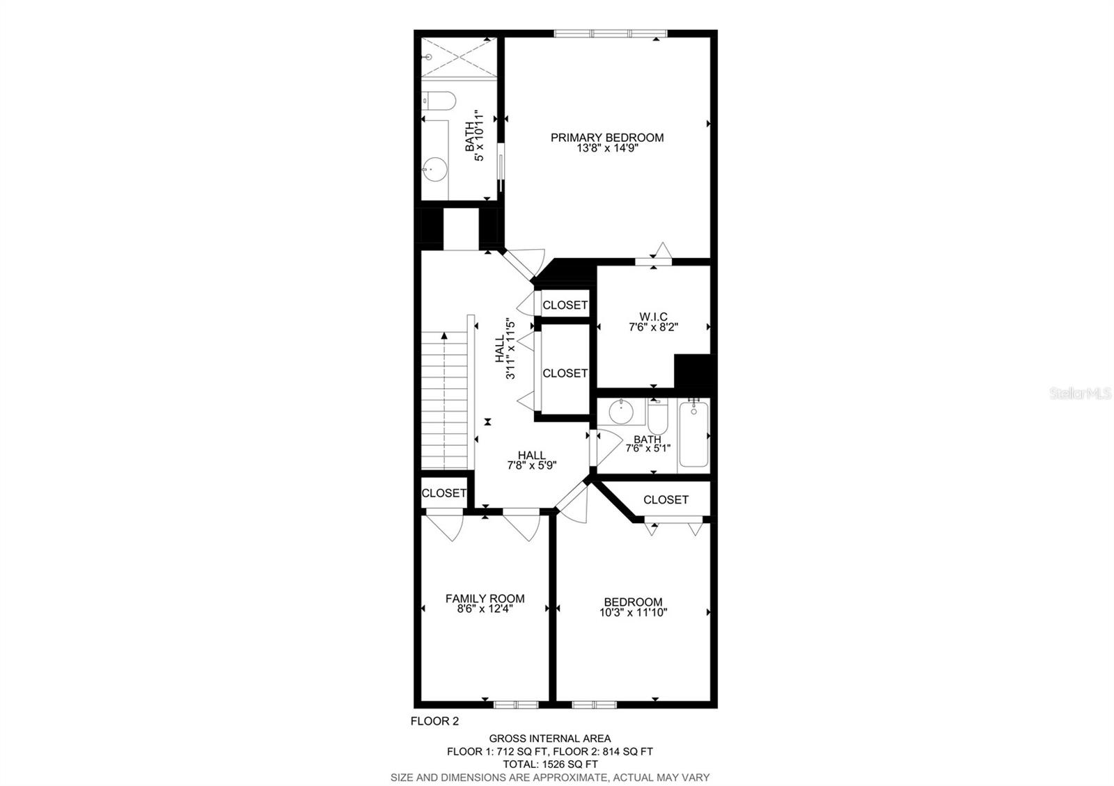 Second floor 2D floorplan.
