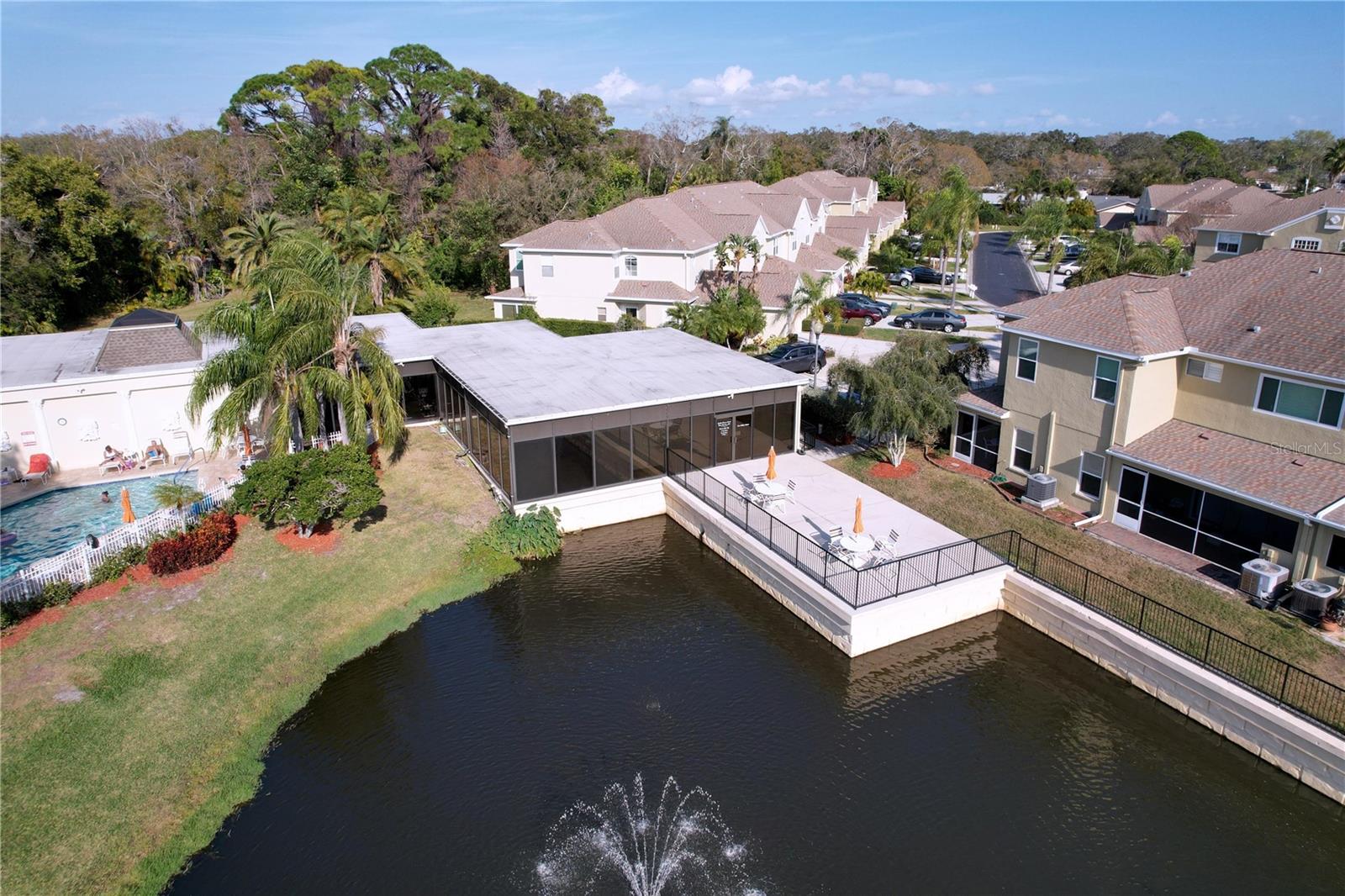 Community offers a heated pool, gym and club house.