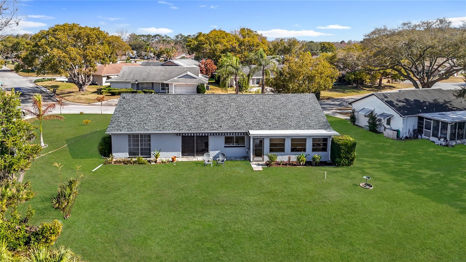 Elevated view of the backside of the home