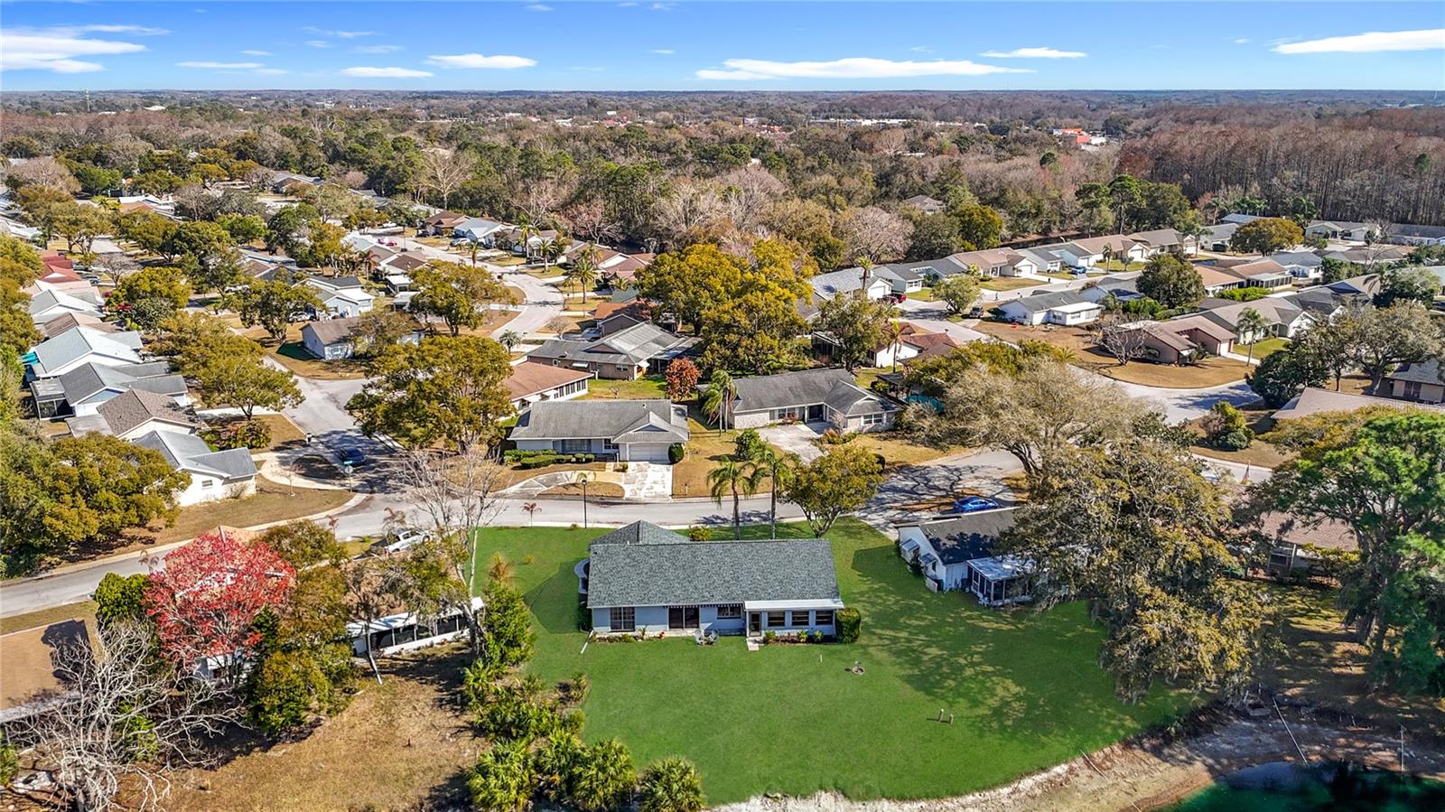 Elevated view of the backside of the home