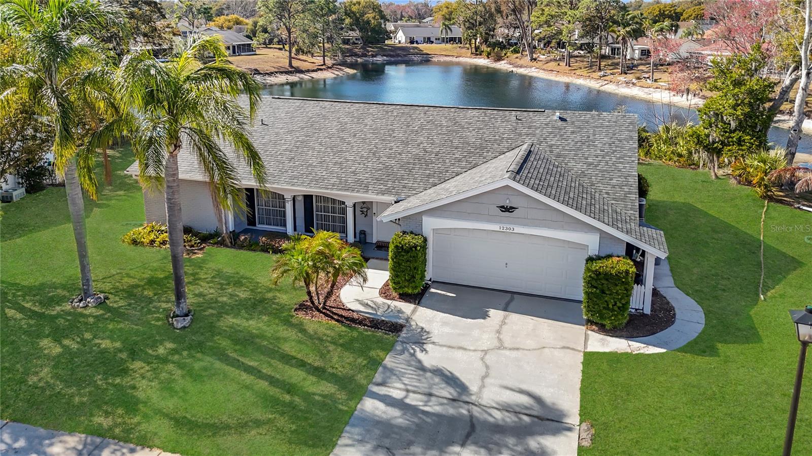 Elevated view of the front of the home
