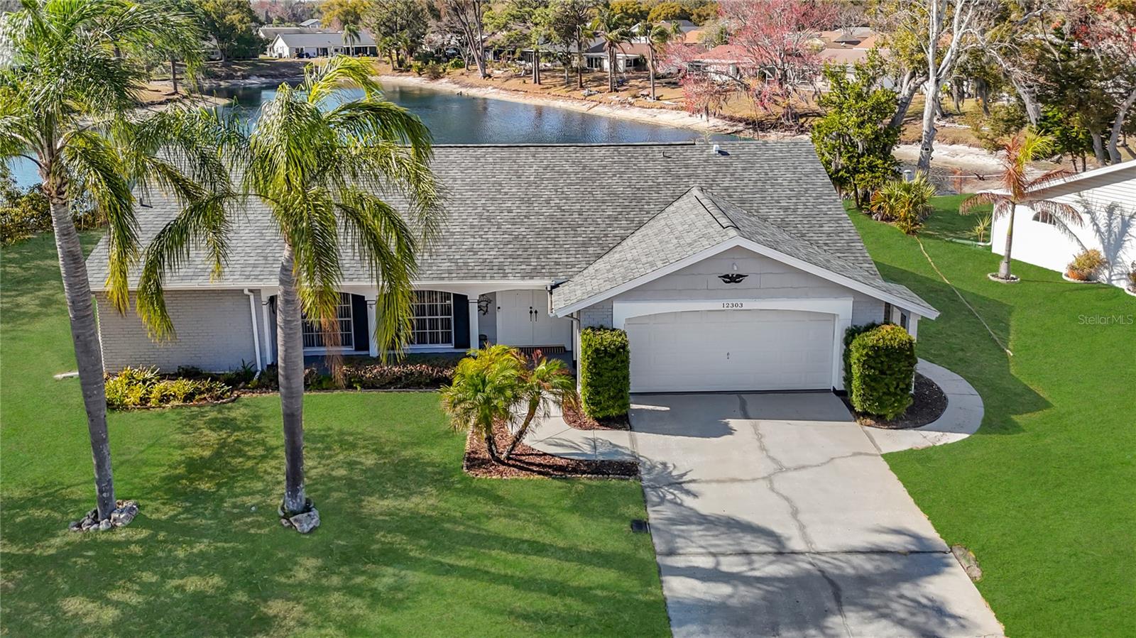 Elevated view of the front of the home