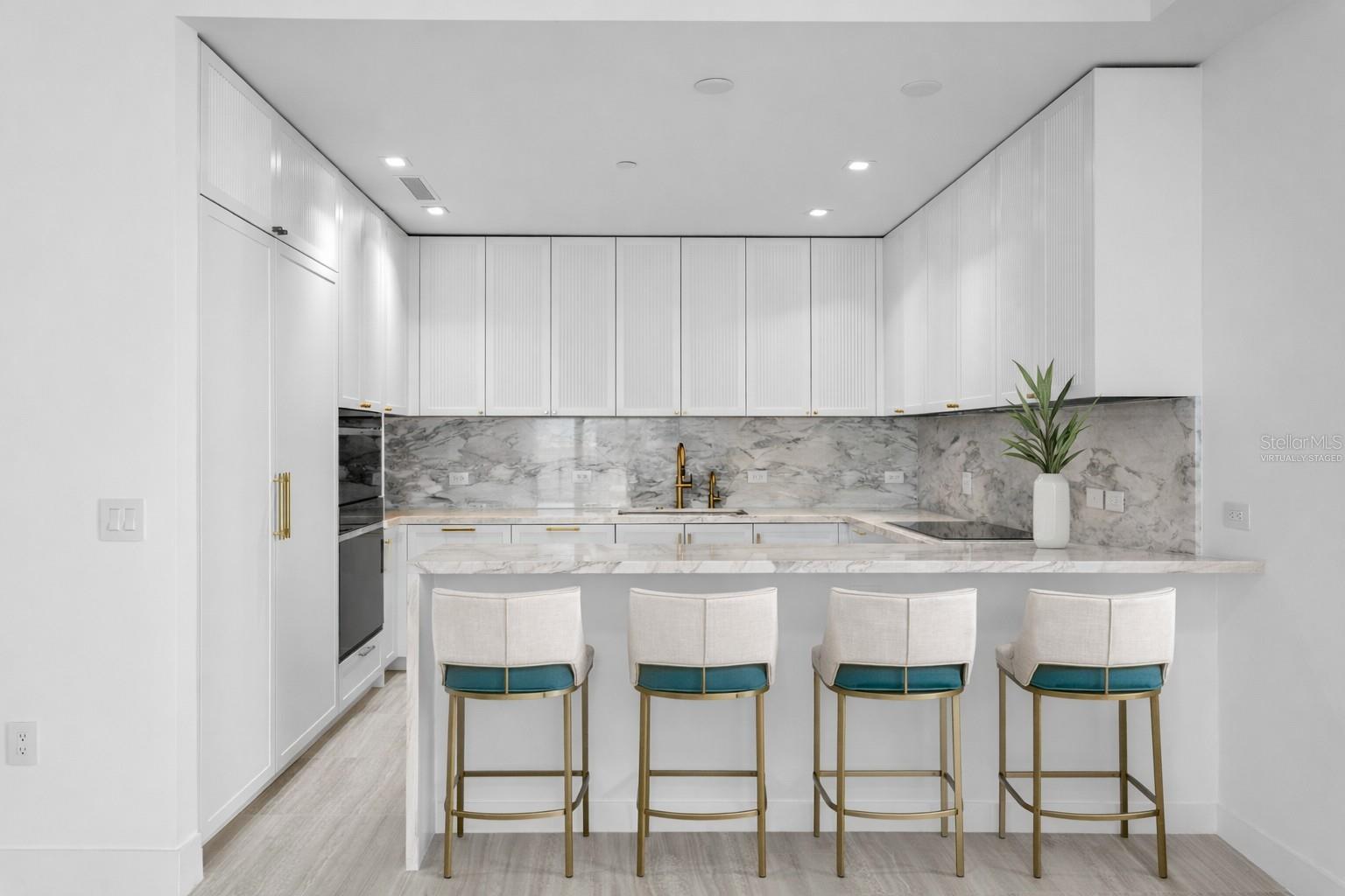 Virtually staged gourmet kitchen