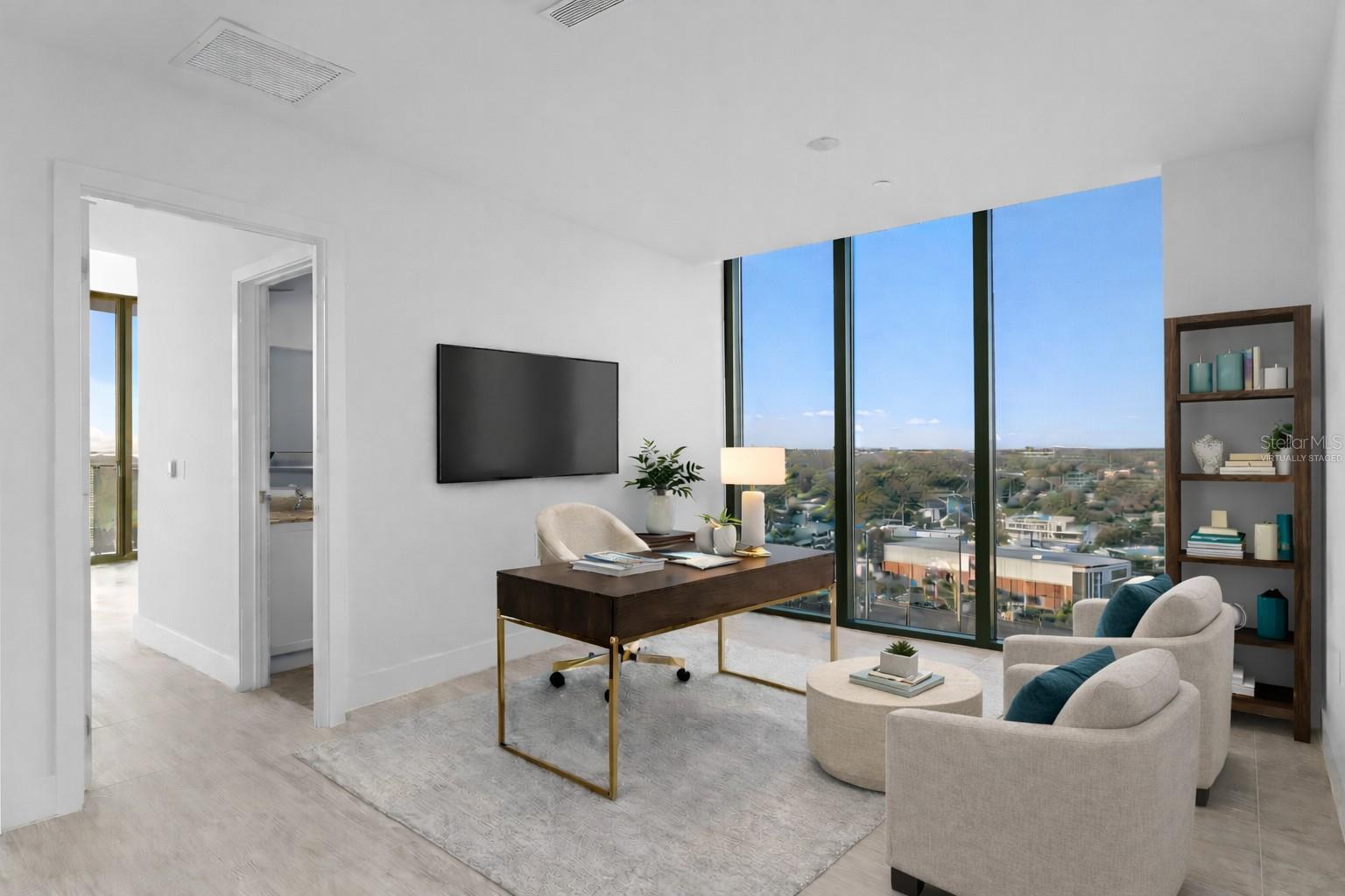 Virtually staged office/study/den flexible space