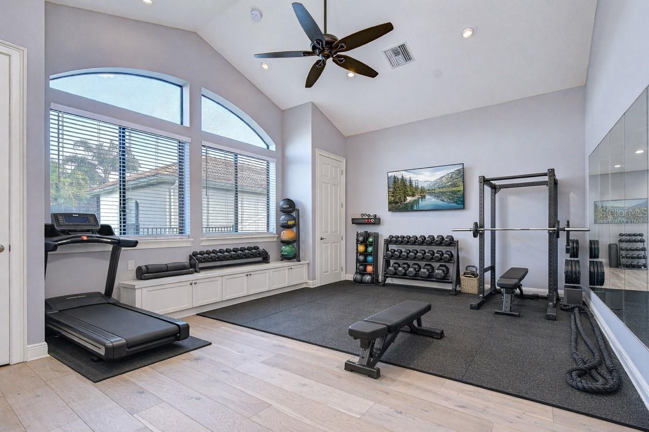 Bonus Room virtually staged as Home Gym