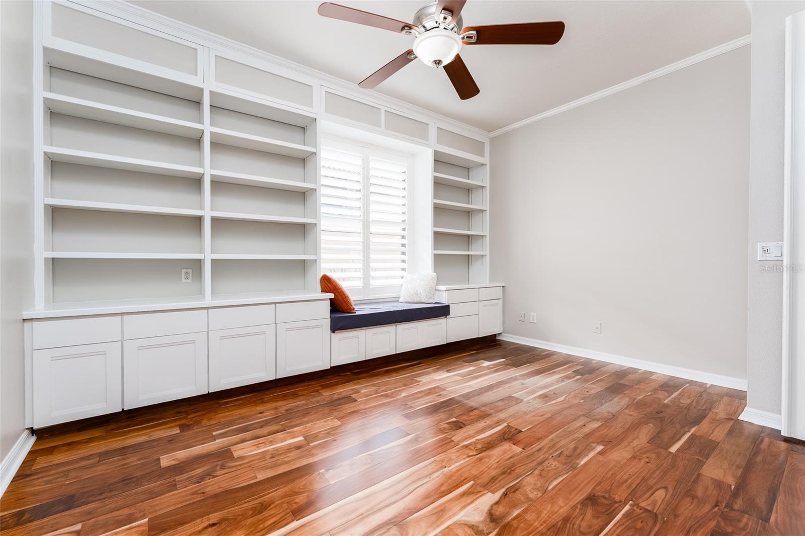 Office with Window Seat & built-ins