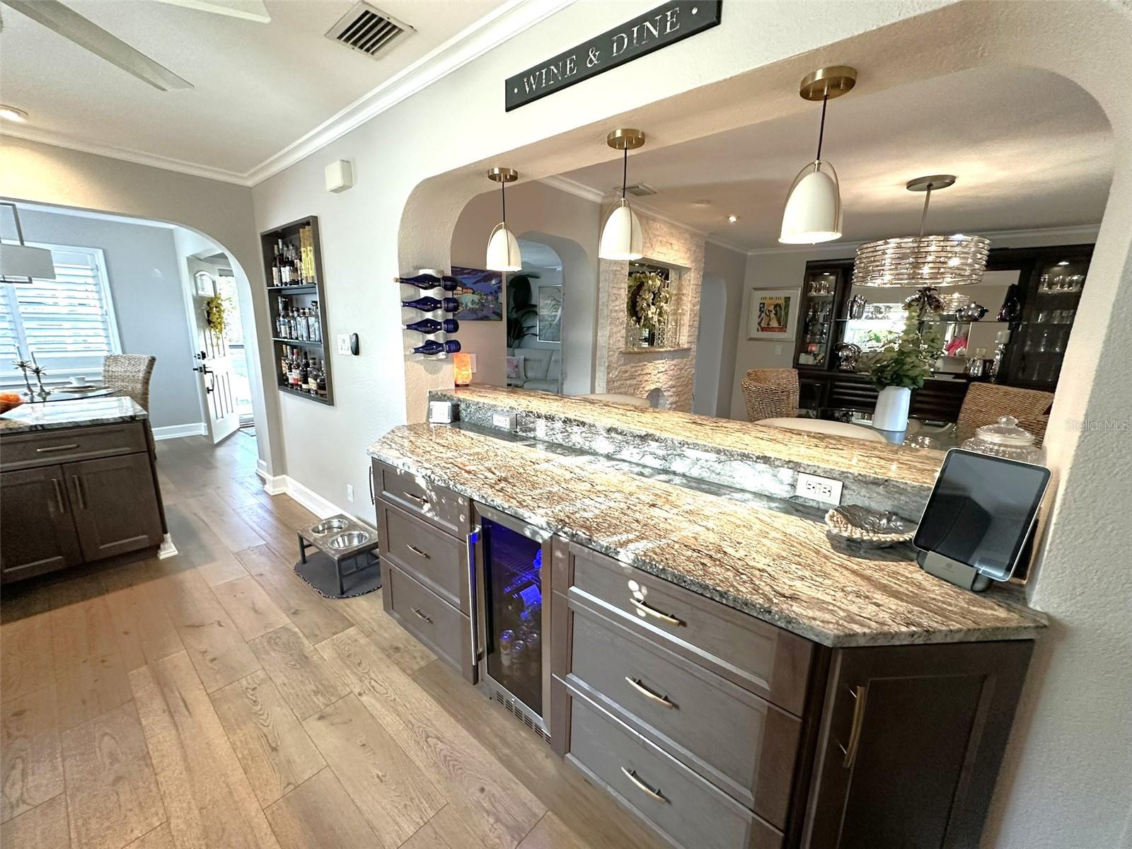 Kitchen - bev cooler pass through to dining/bar area