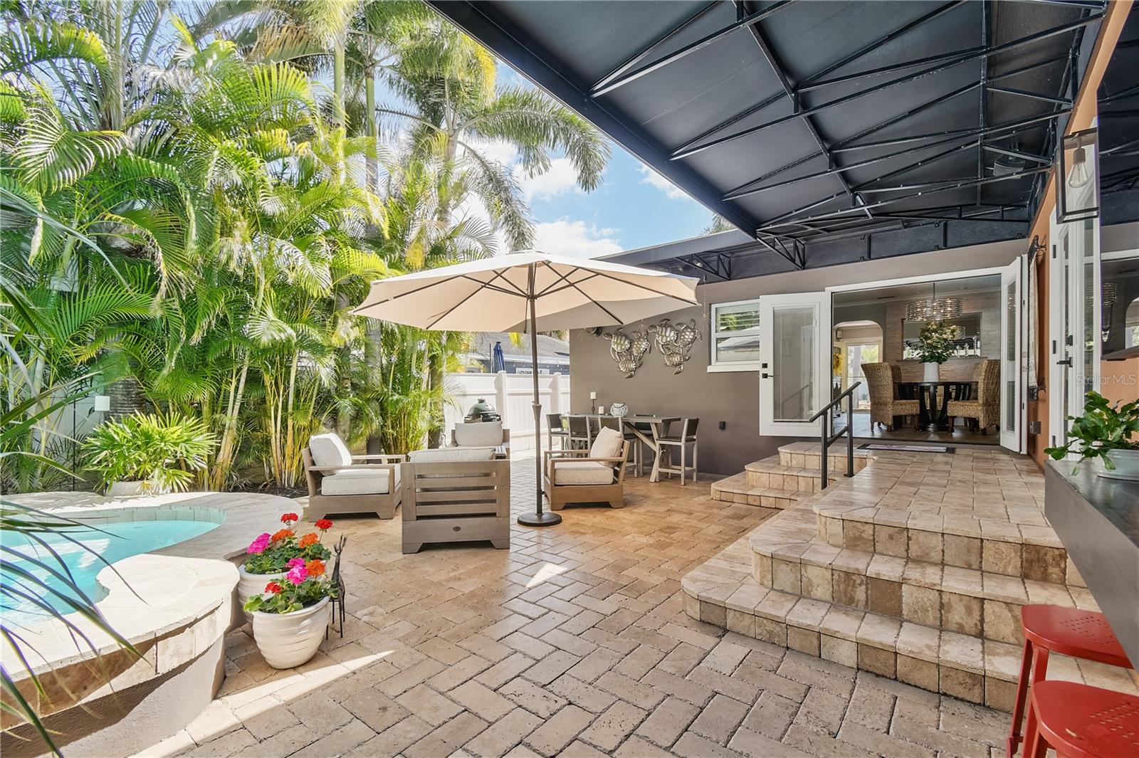 Back Yard Travertine Pavers