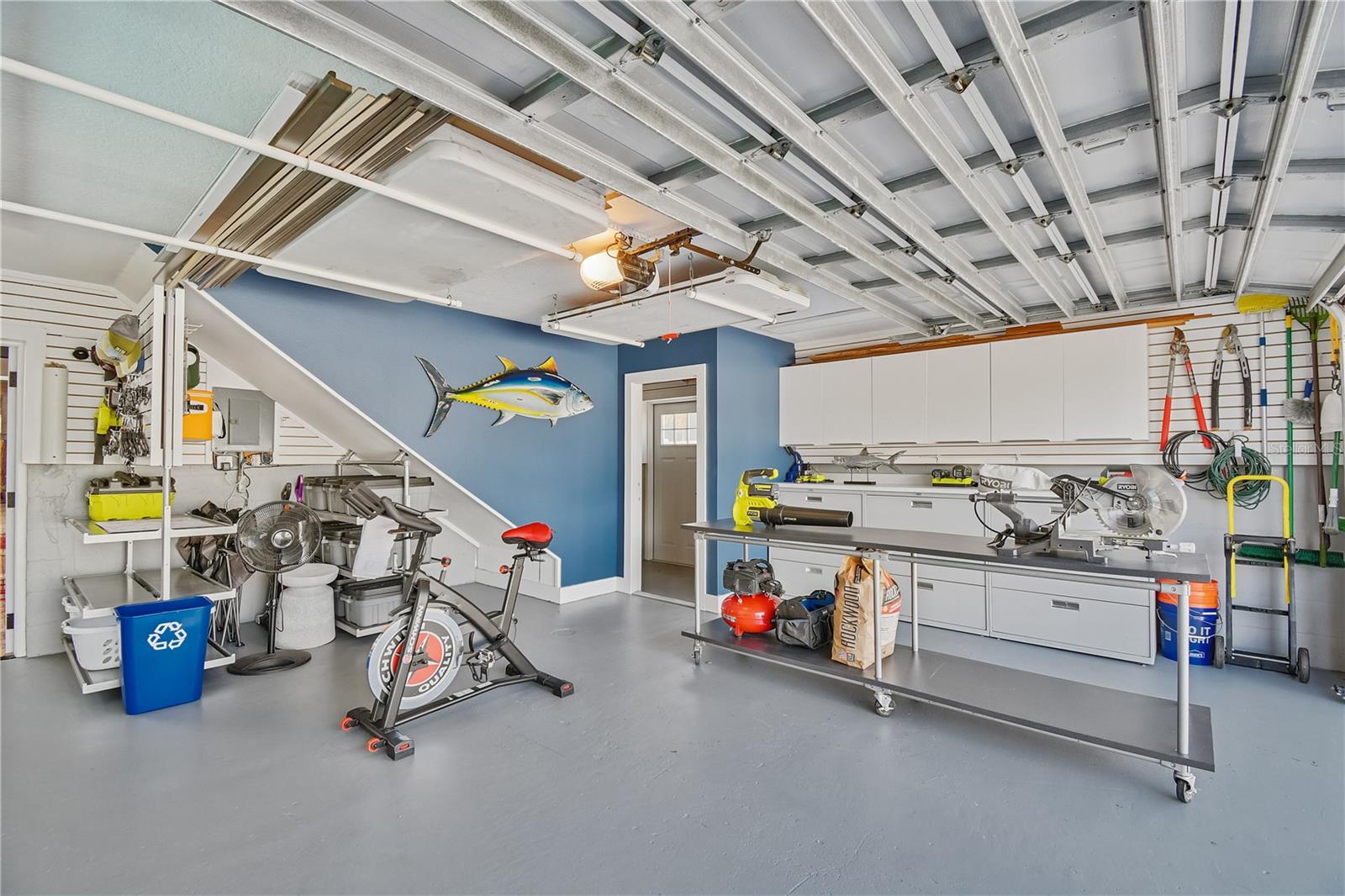 Garage - entry up to home office studio