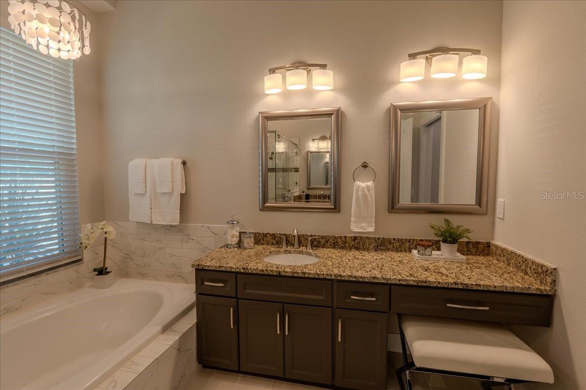 Master Bath with Dual Vanities & Dressing Area