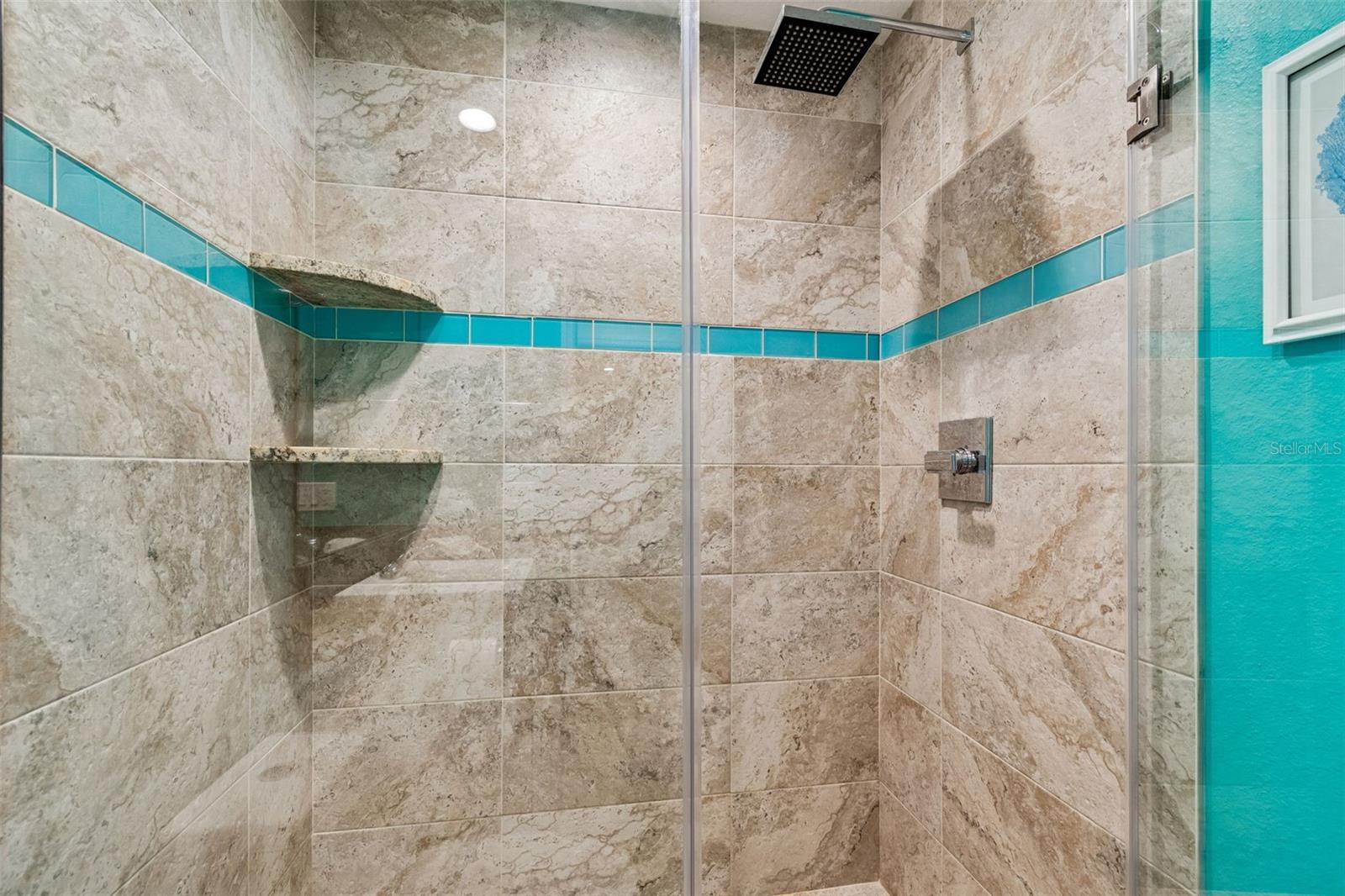 Updated walk-in shower for modern convenience